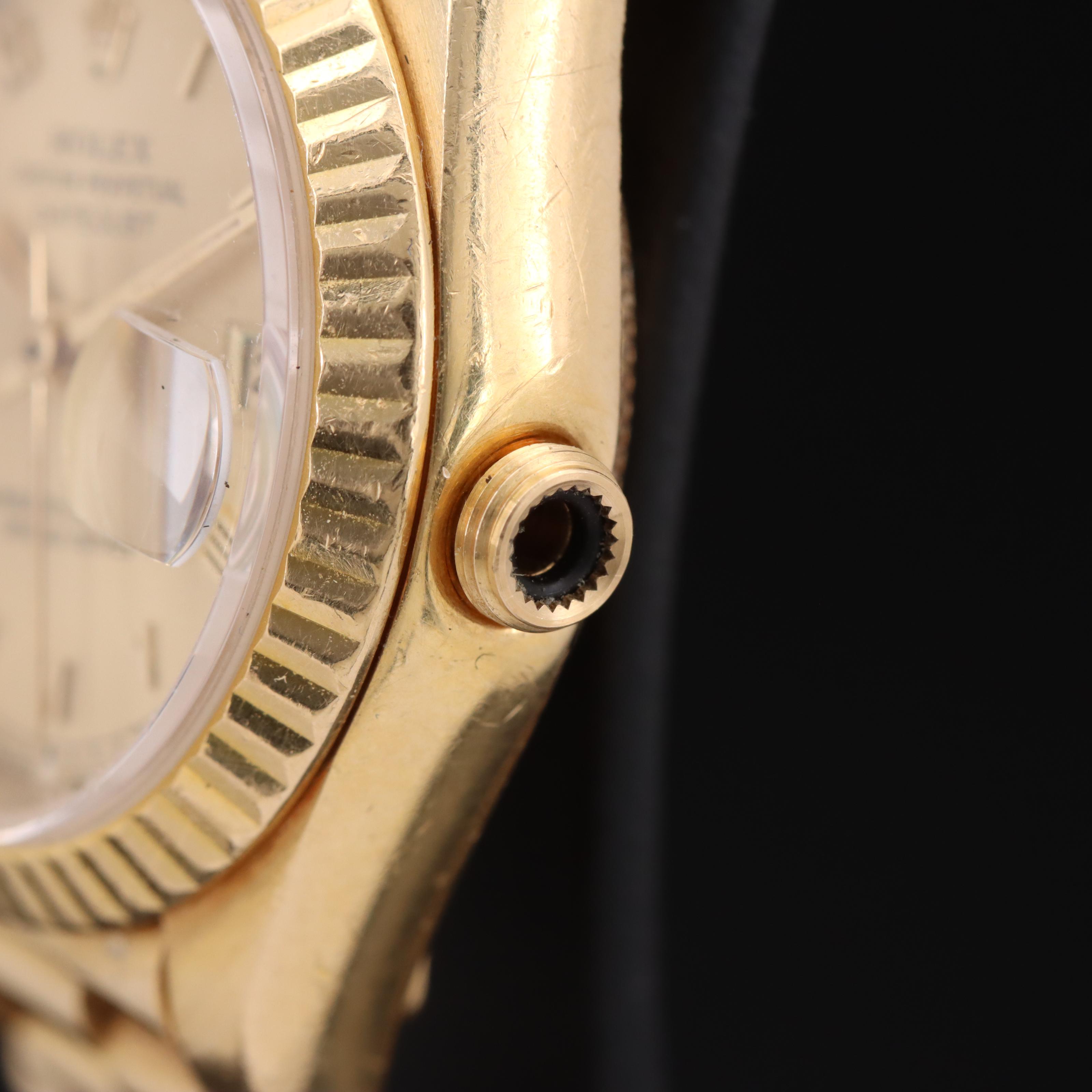 1985 18K Rolex Datejust President Bracelet Watch