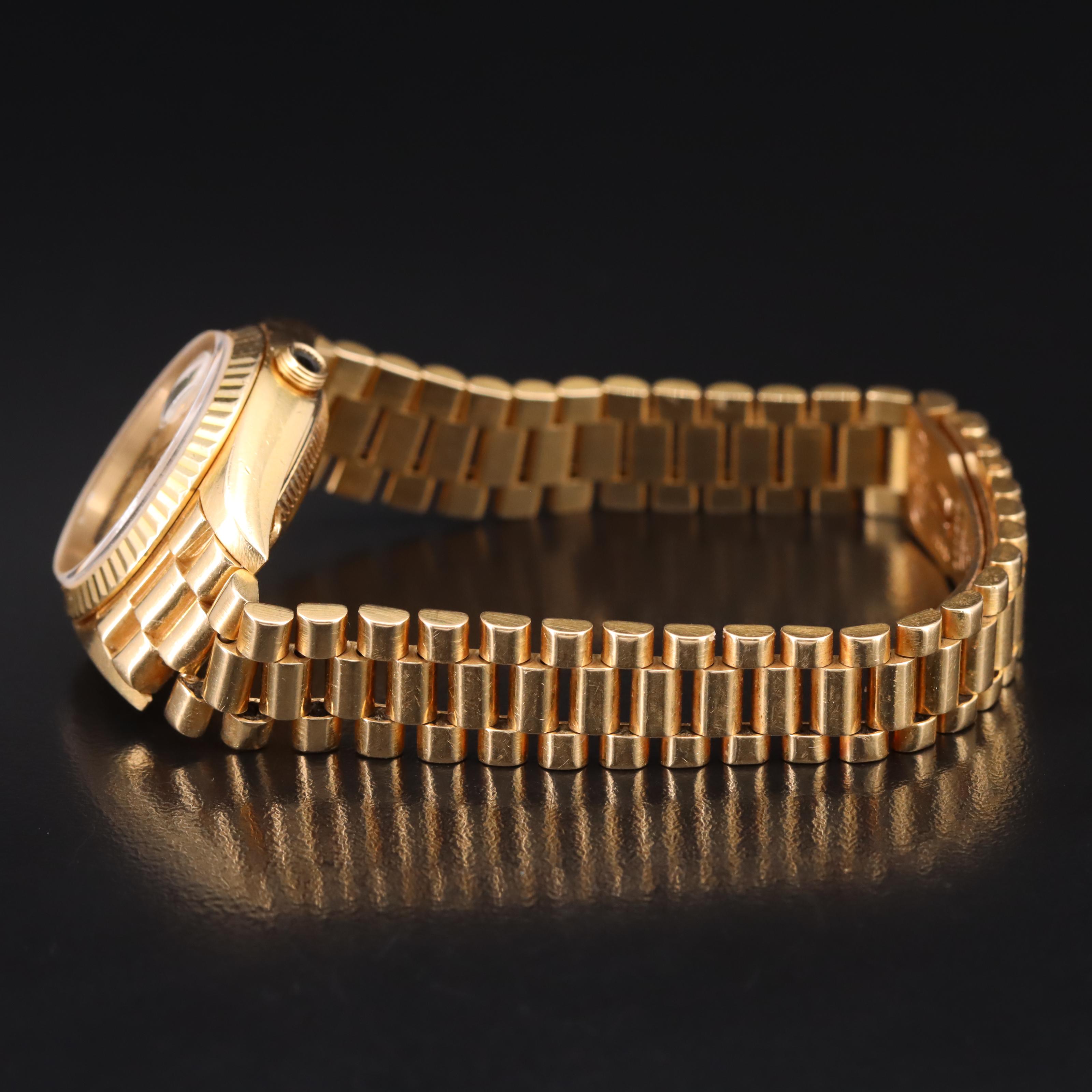 1985 18K Rolex Datejust President Bracelet Watch