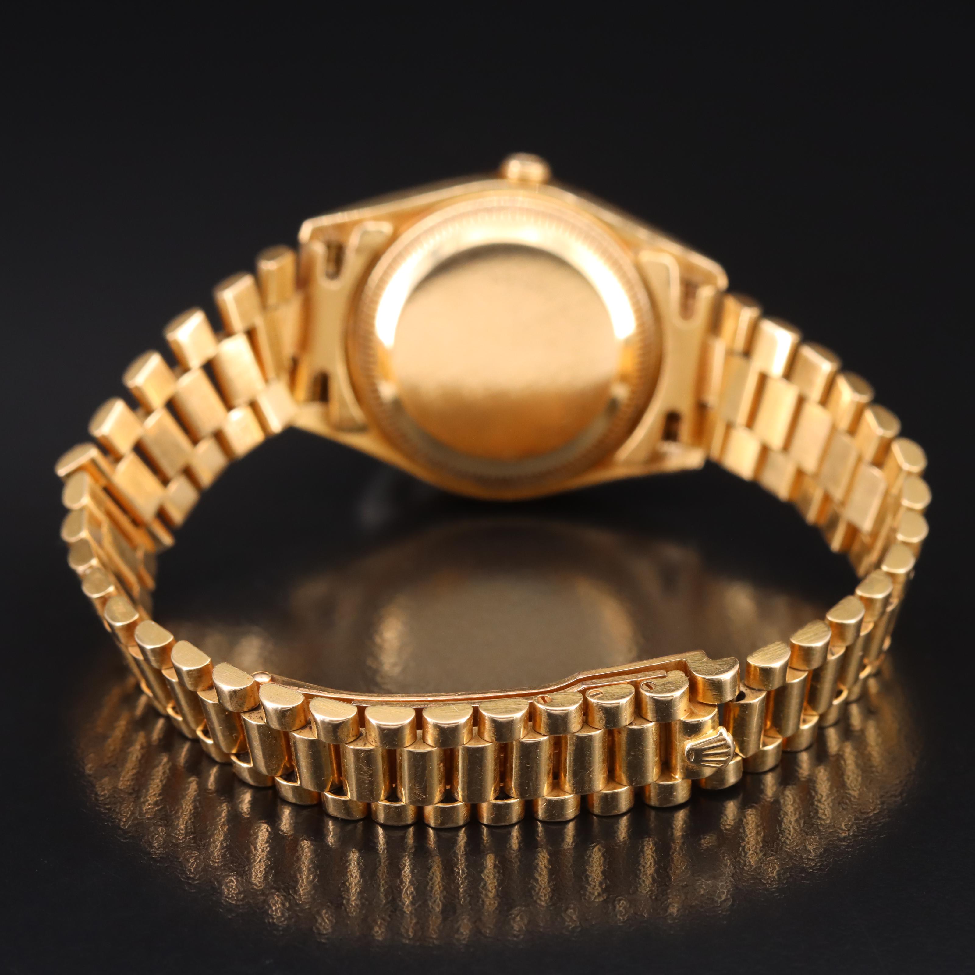 1985 18K Rolex Datejust President Bracelet Watch