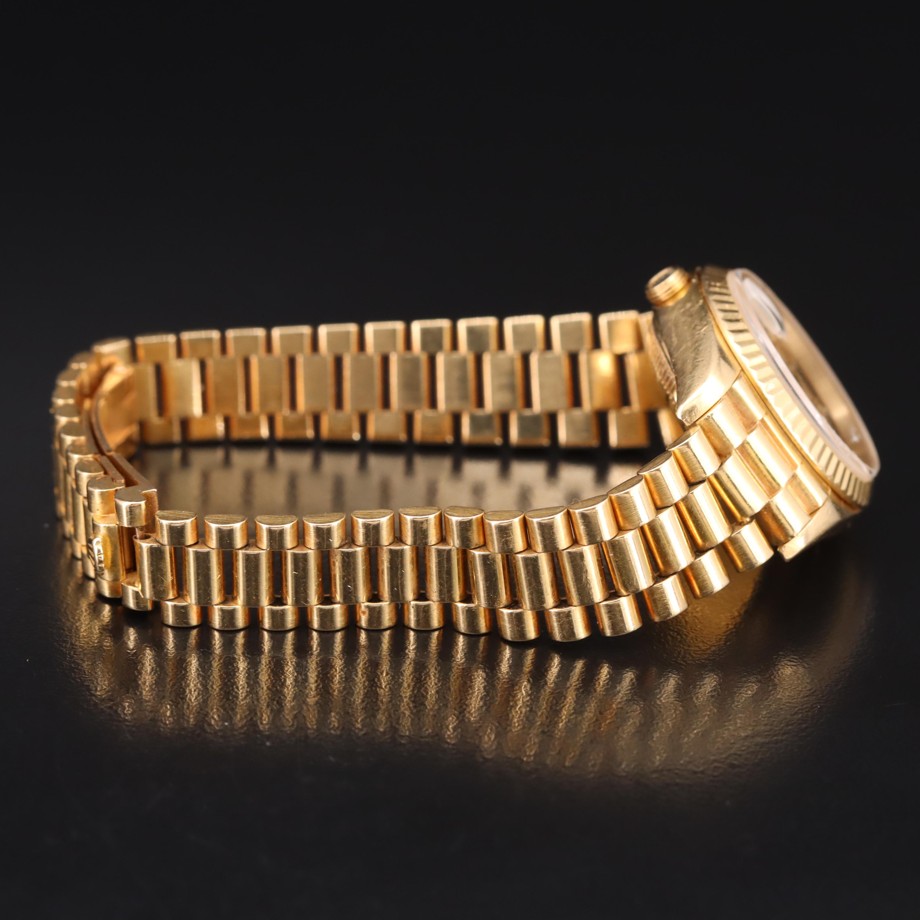 1985 18K Rolex Datejust President Bracelet Watch