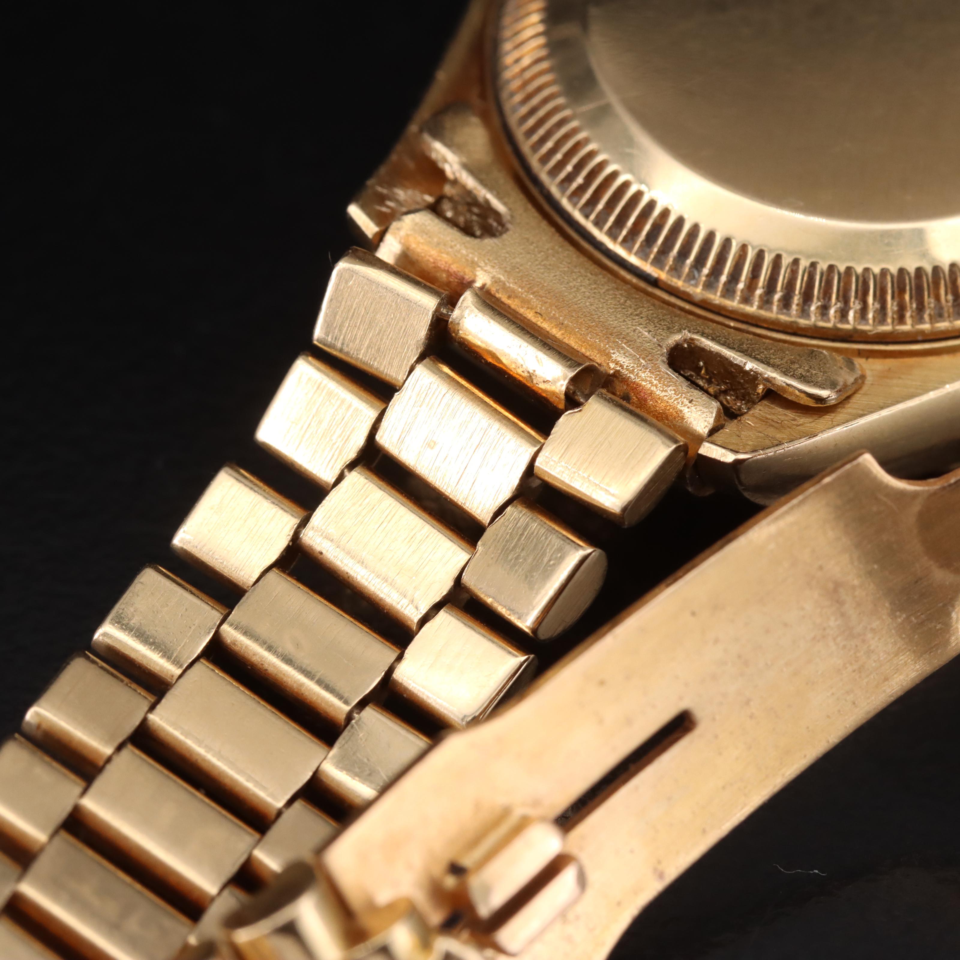 1985 18K Rolex Datejust President Bracelet Watch