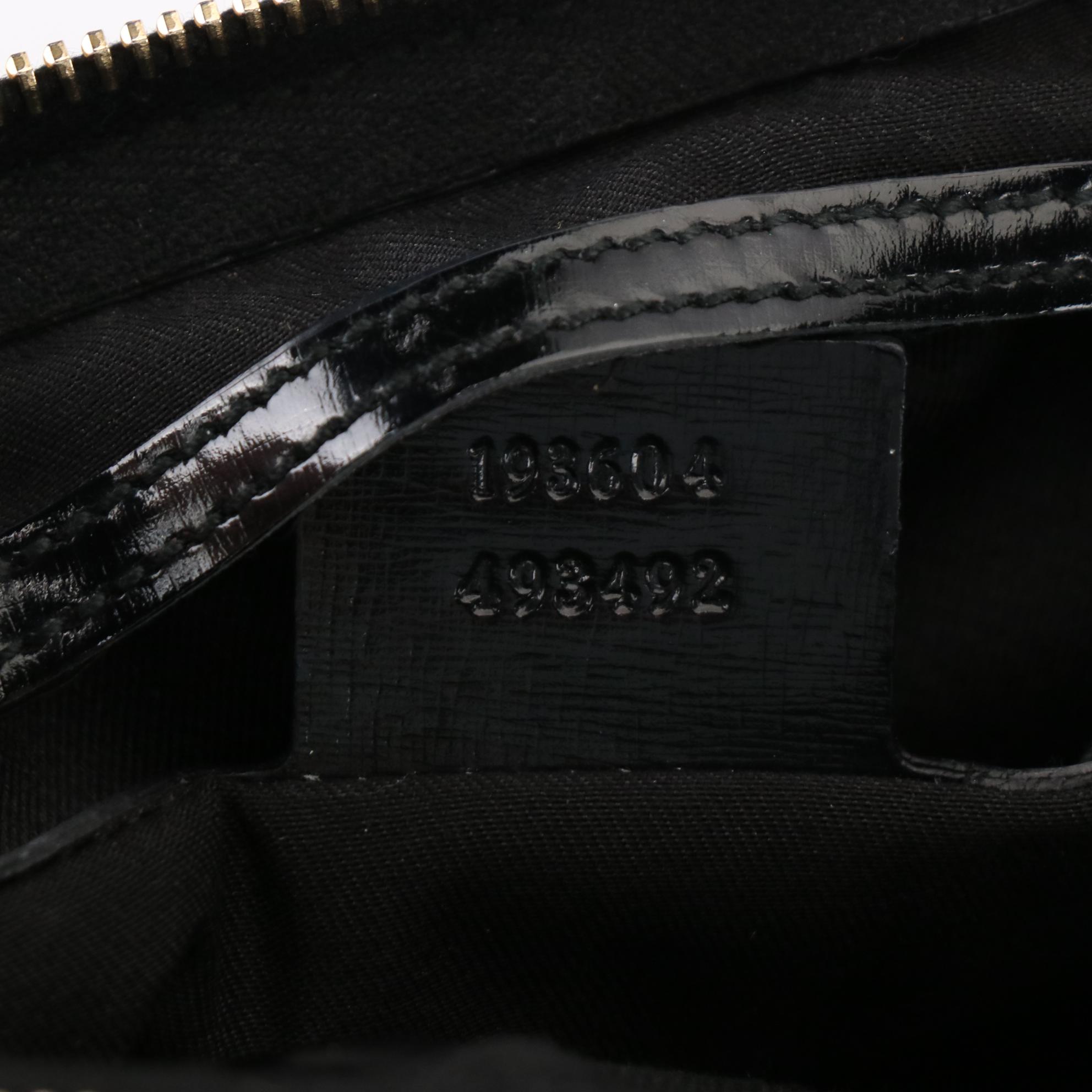 Gucci Small Joy Boston Handbag in Black Coated Nylon and Leather