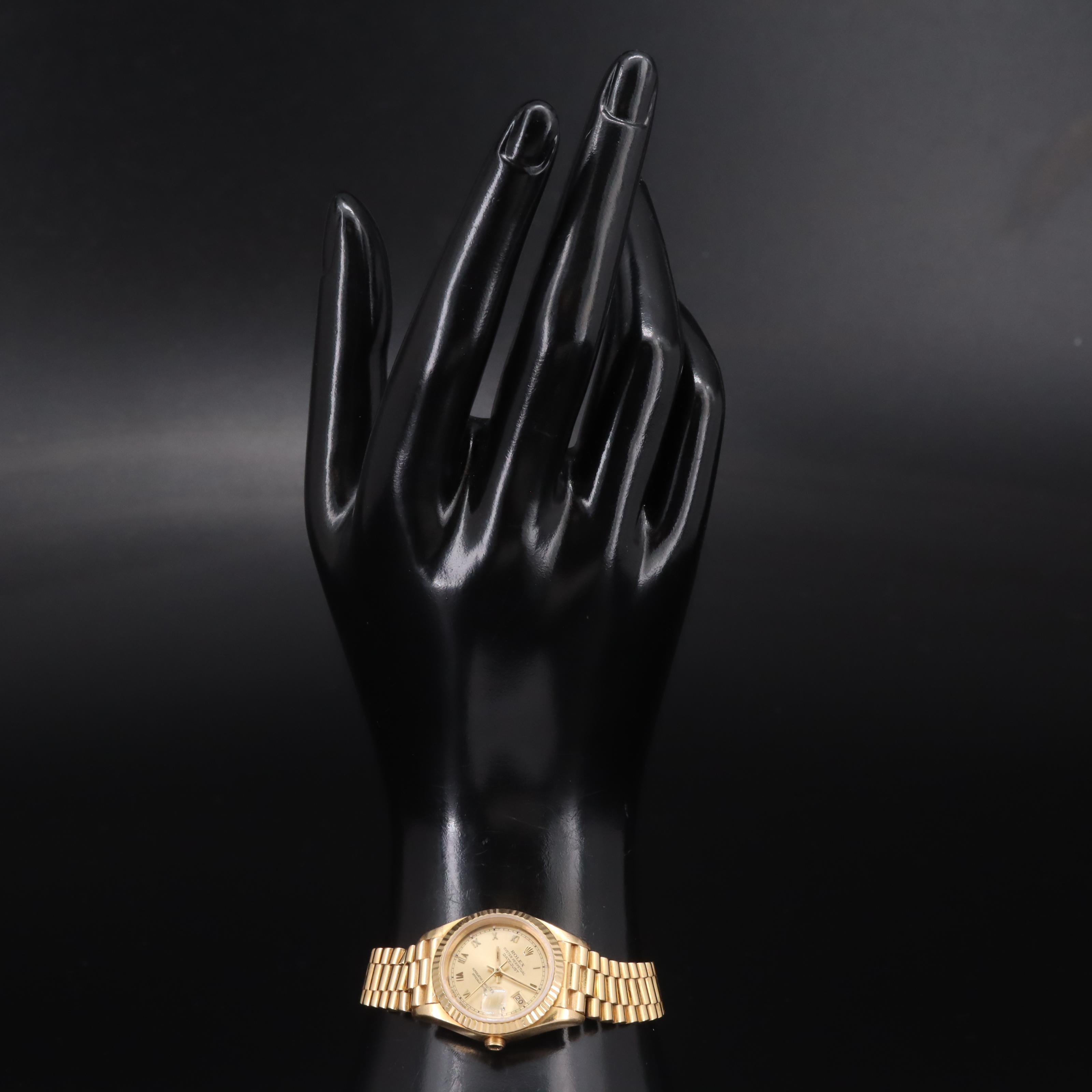 1985 18K Rolex Datejust President Bracelet Watch