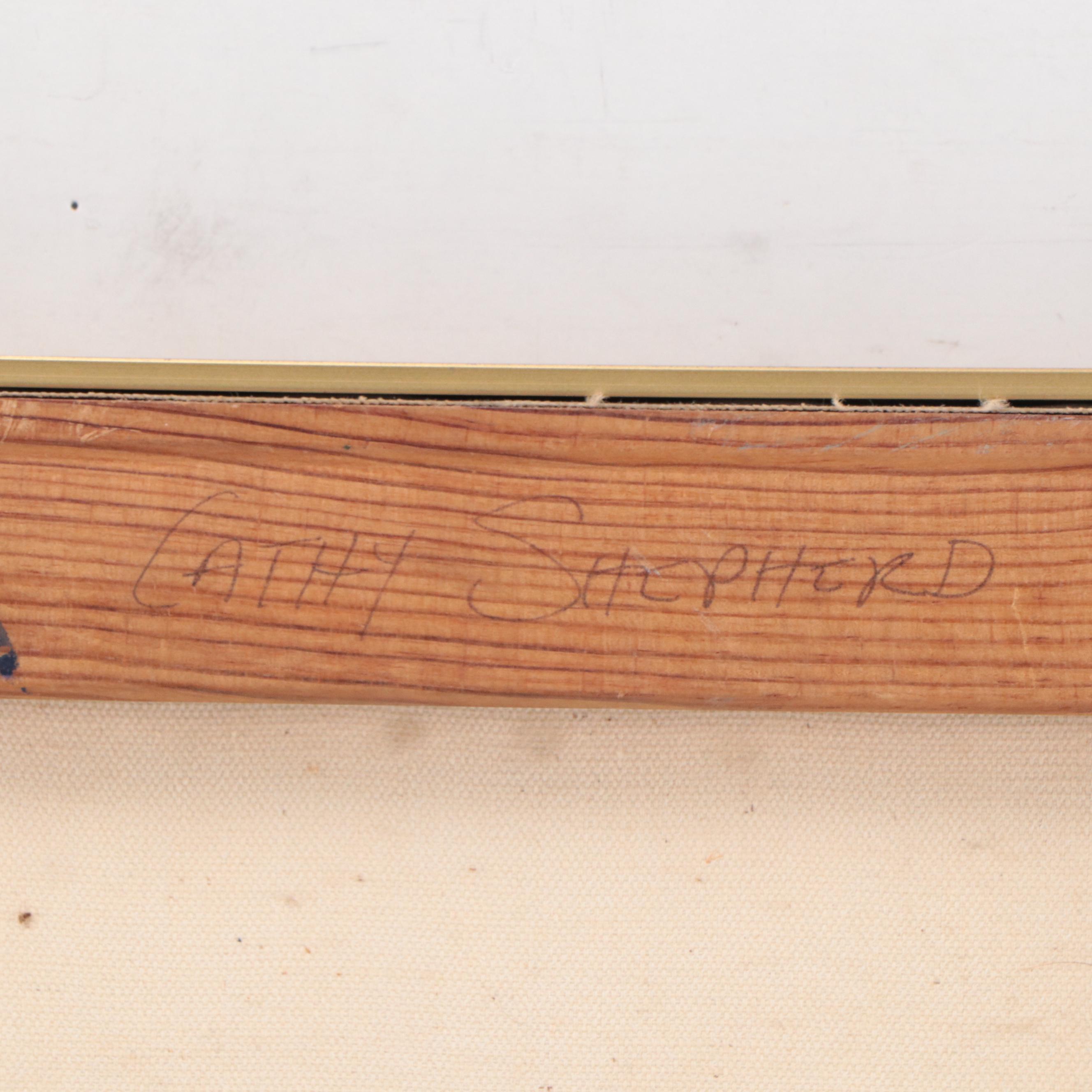 Cathy Shepherd Portrait Oil Painting, Late 20th Century