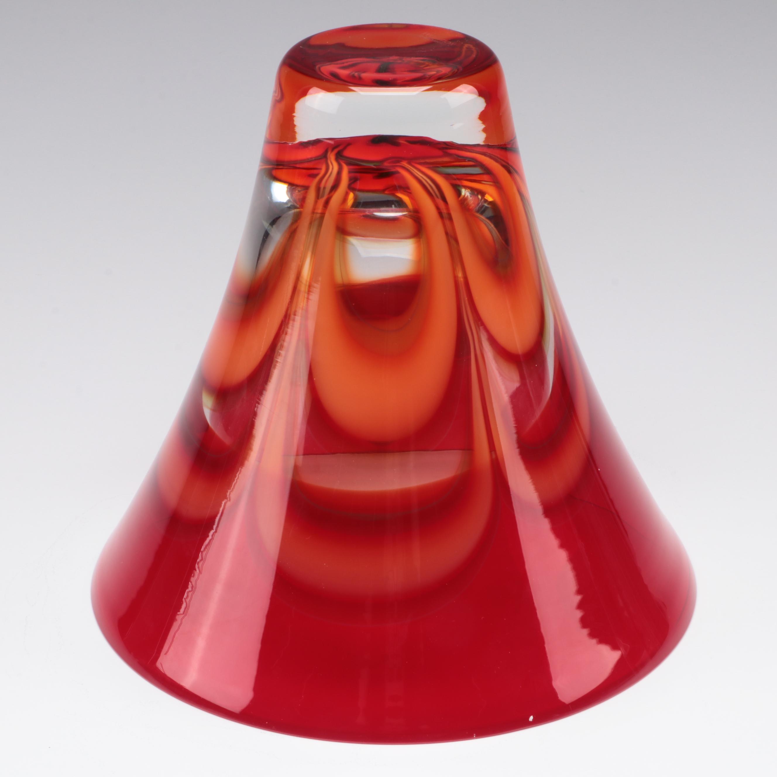 Waterford Crystal "Evolution" Red and Amber Flared Bowl, 2005–2016