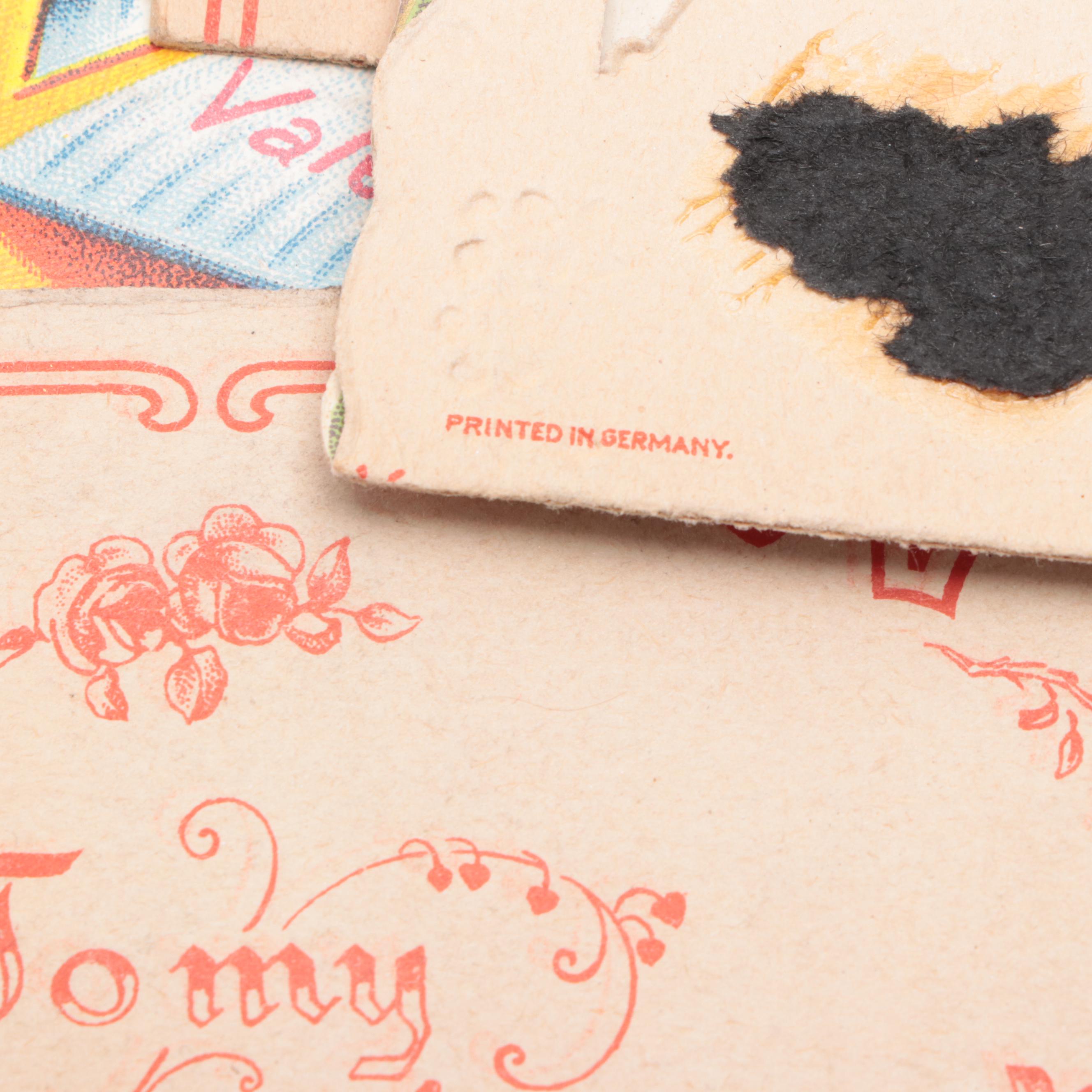 German and Other Fold-Out Valentine Cards, Early 20th Century