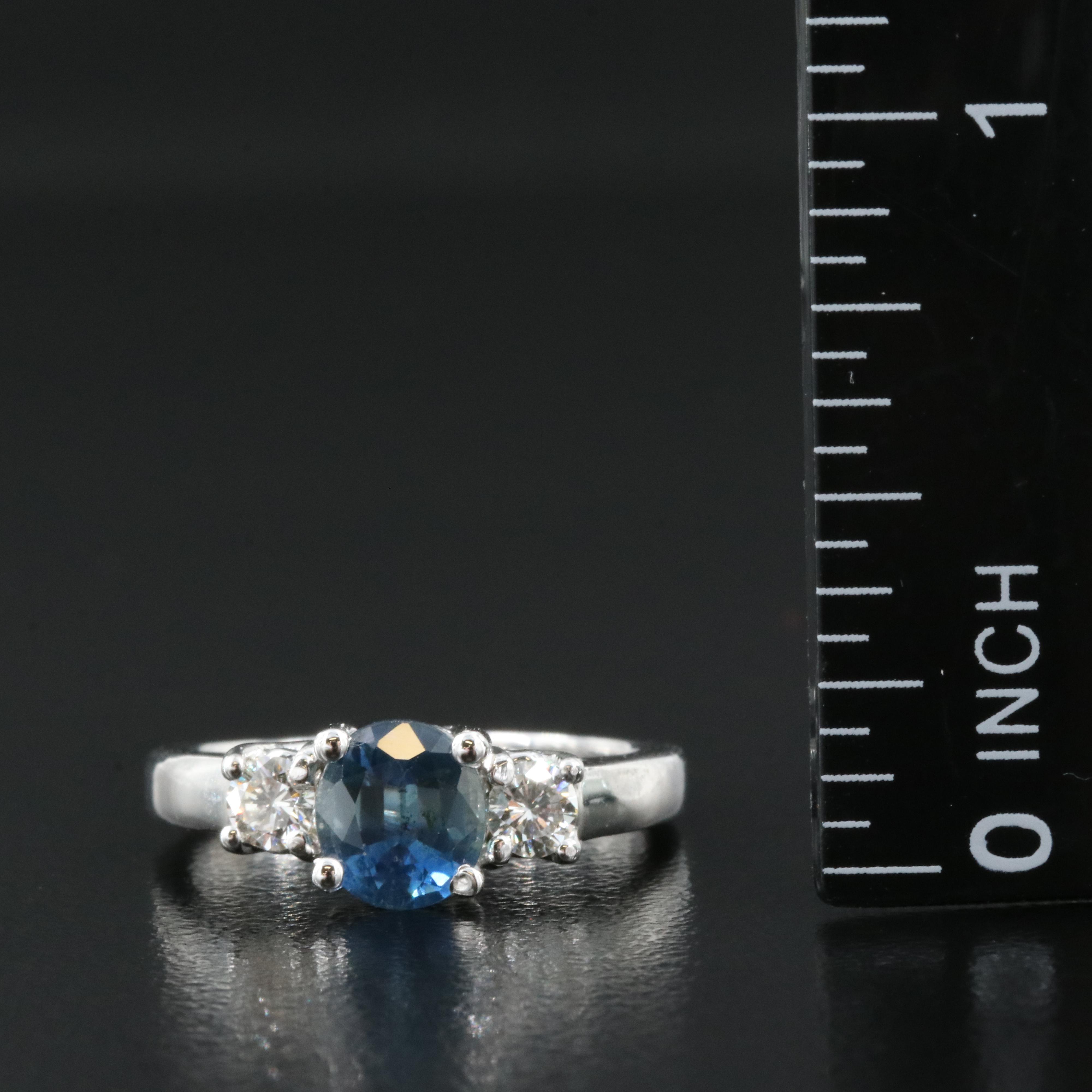 14K 1.27 CT Sapphire and Diamond Ring with GIA Report
