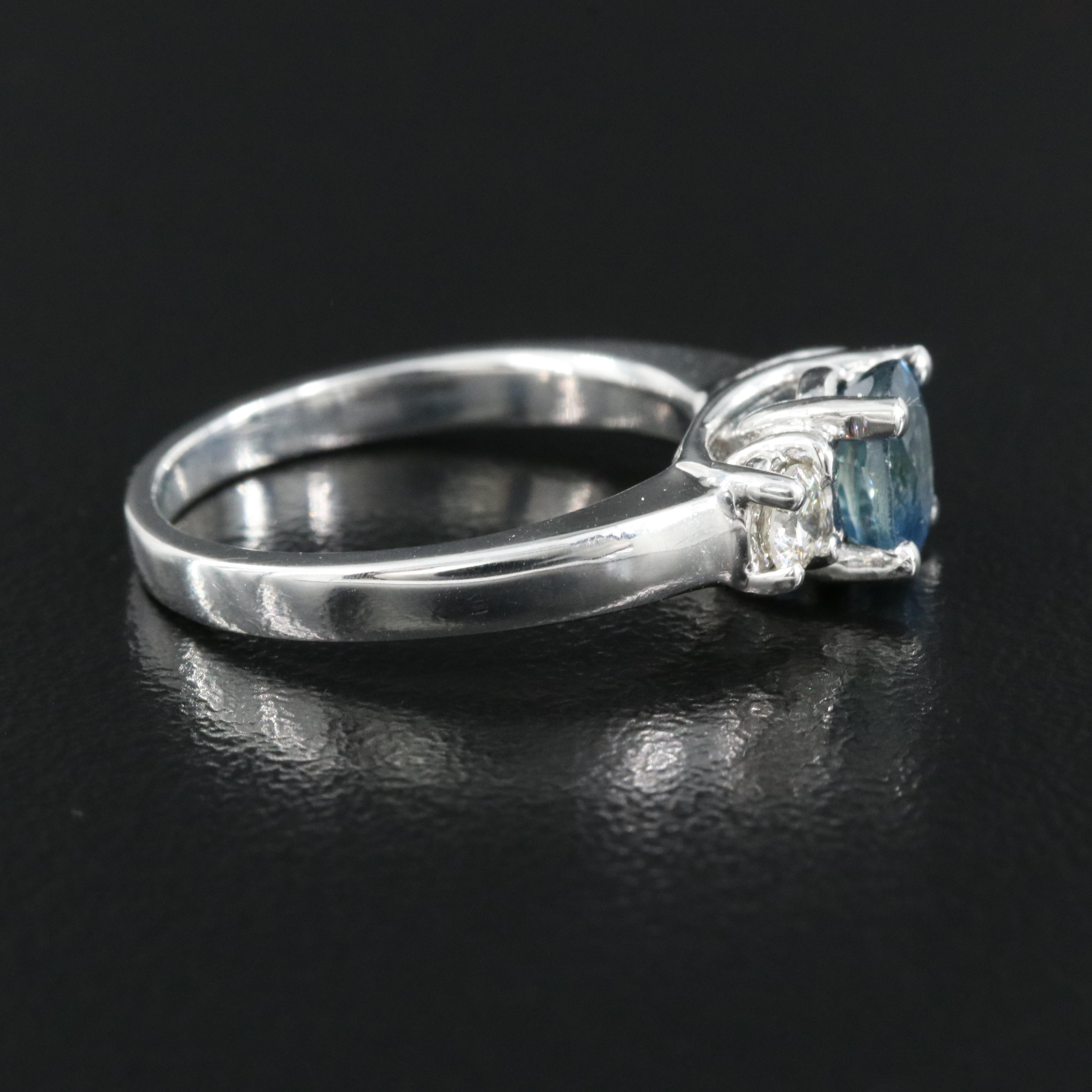 14K 1.27 CT Sapphire and Diamond Ring with GIA Report