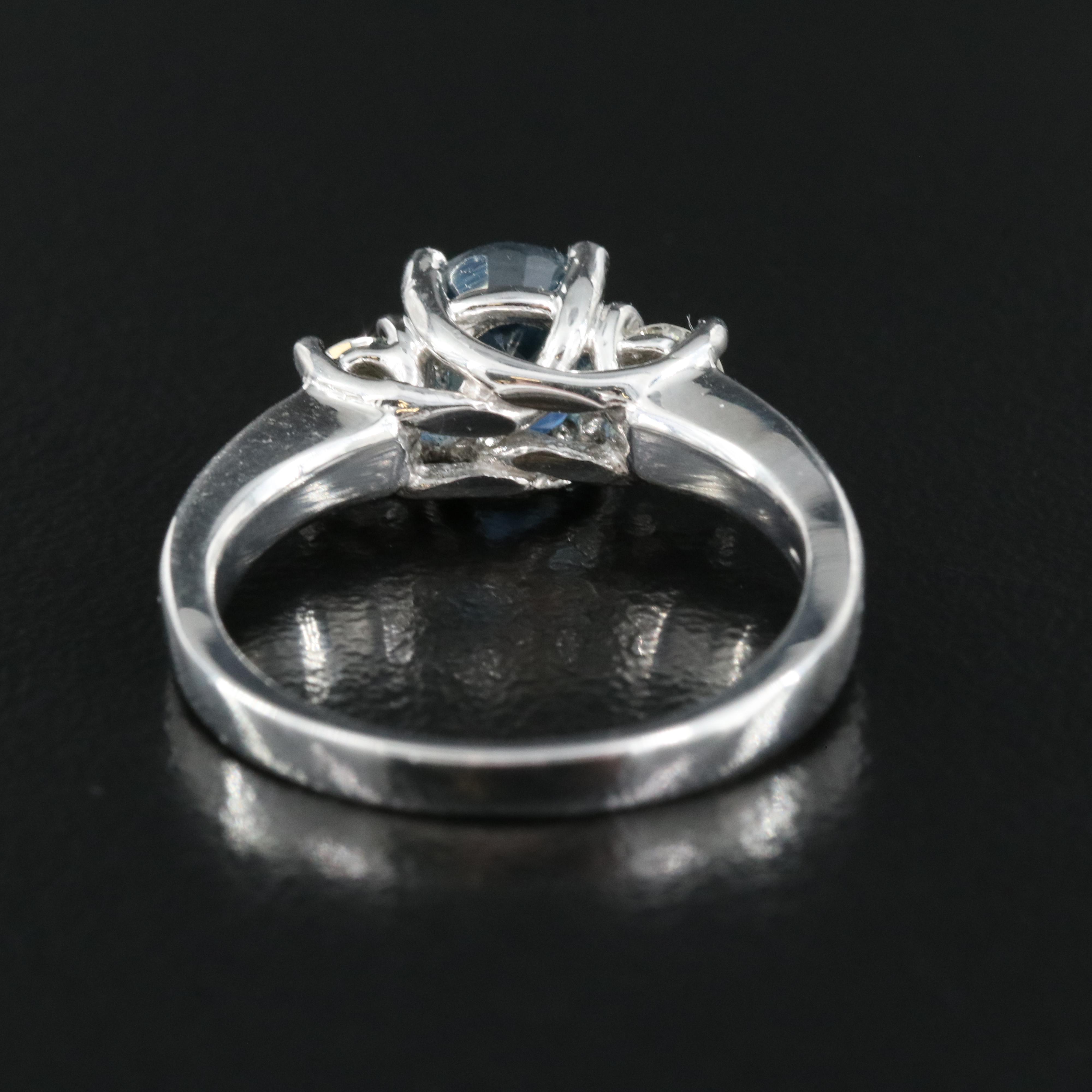 14K 1.27 CT Sapphire and Diamond Ring with GIA Report