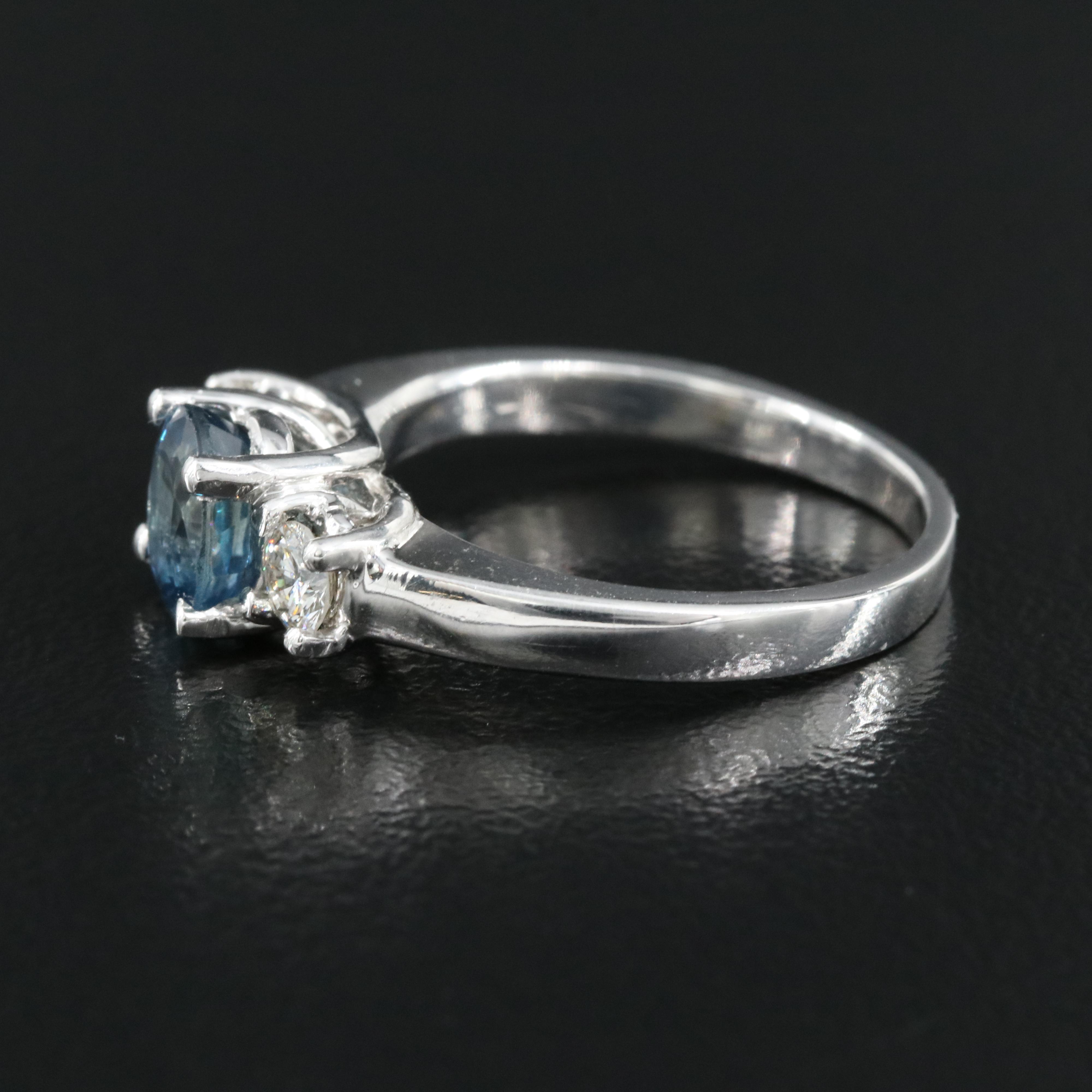 14K 1.27 CT Sapphire and Diamond Ring with GIA Report