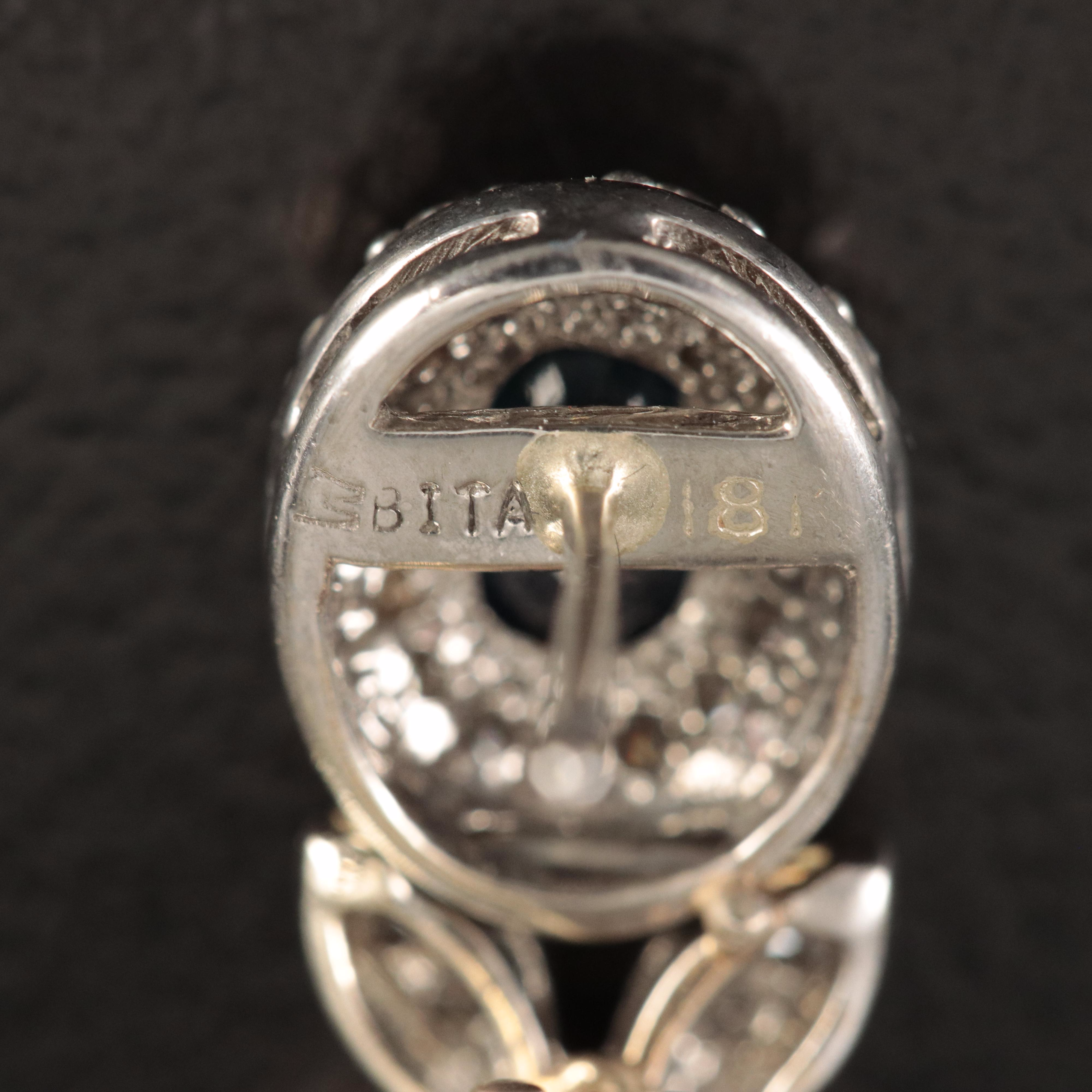 14K Sapphire and 3.84 CTW Diamond Bracelet and Earring Set