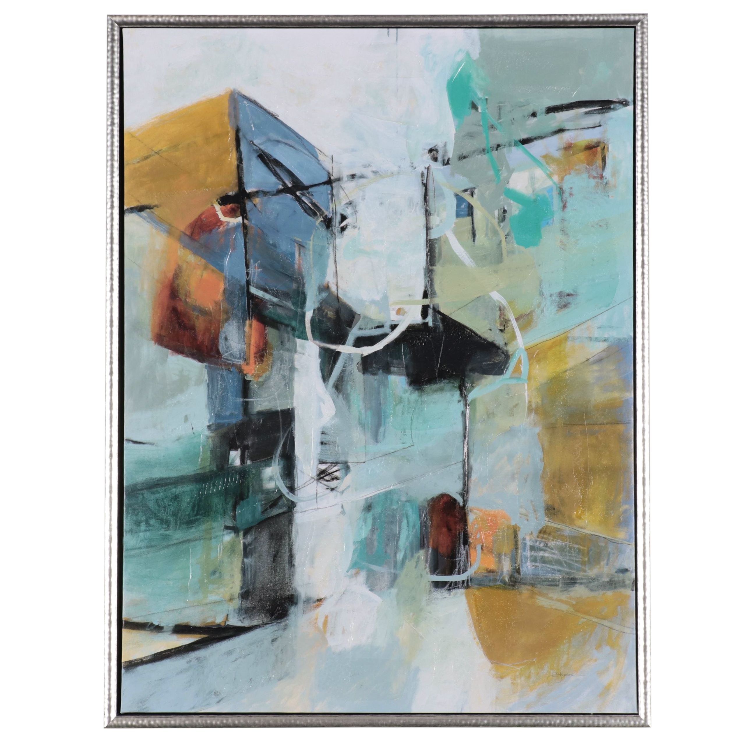 Abstract Embellished Giclée After C.J. Anderson "Skyline II"
