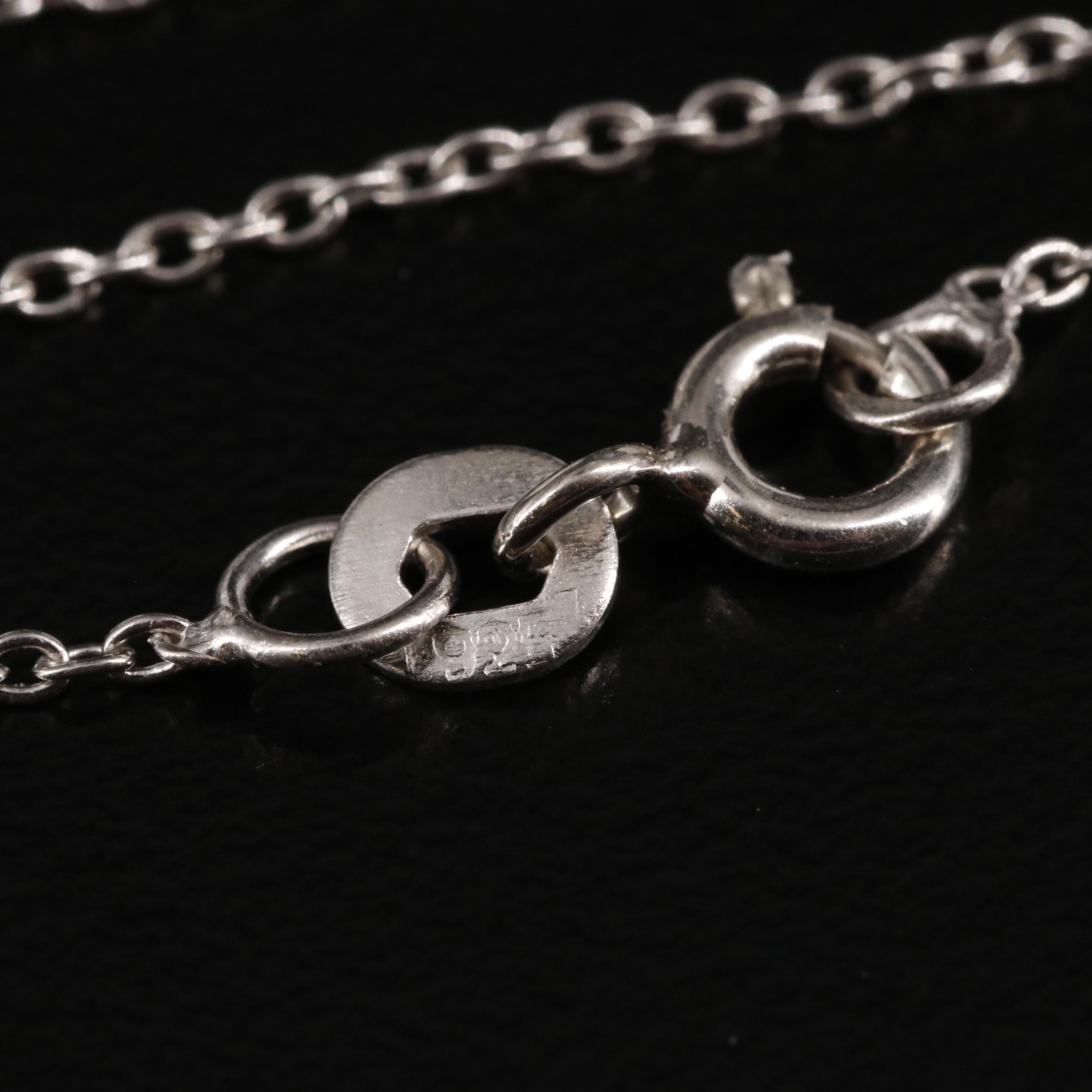 Sterling Moonstone and Cubic Zirconia Pendant Necklace