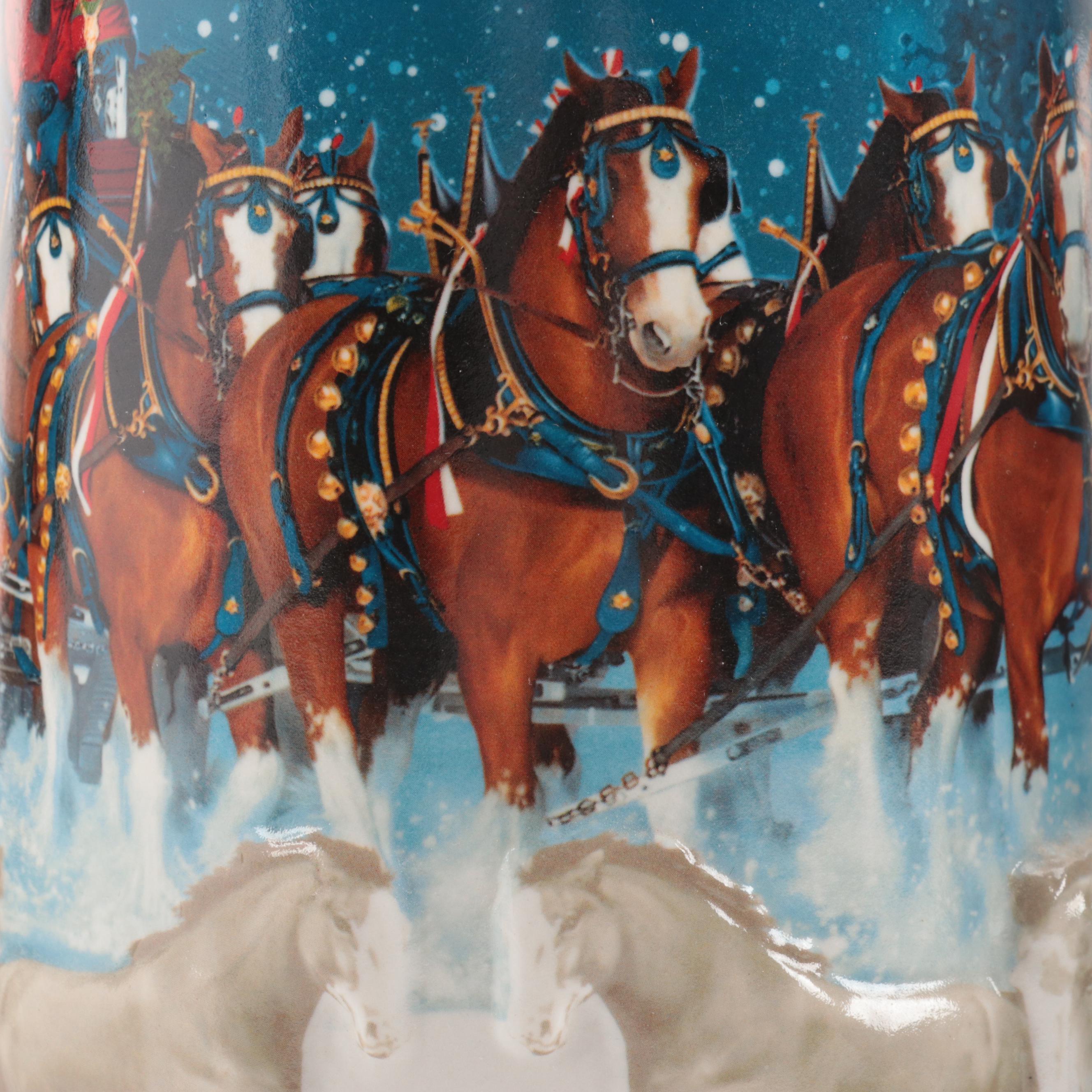 Anheuser-Busch Christmas Stoneware Beer Steins