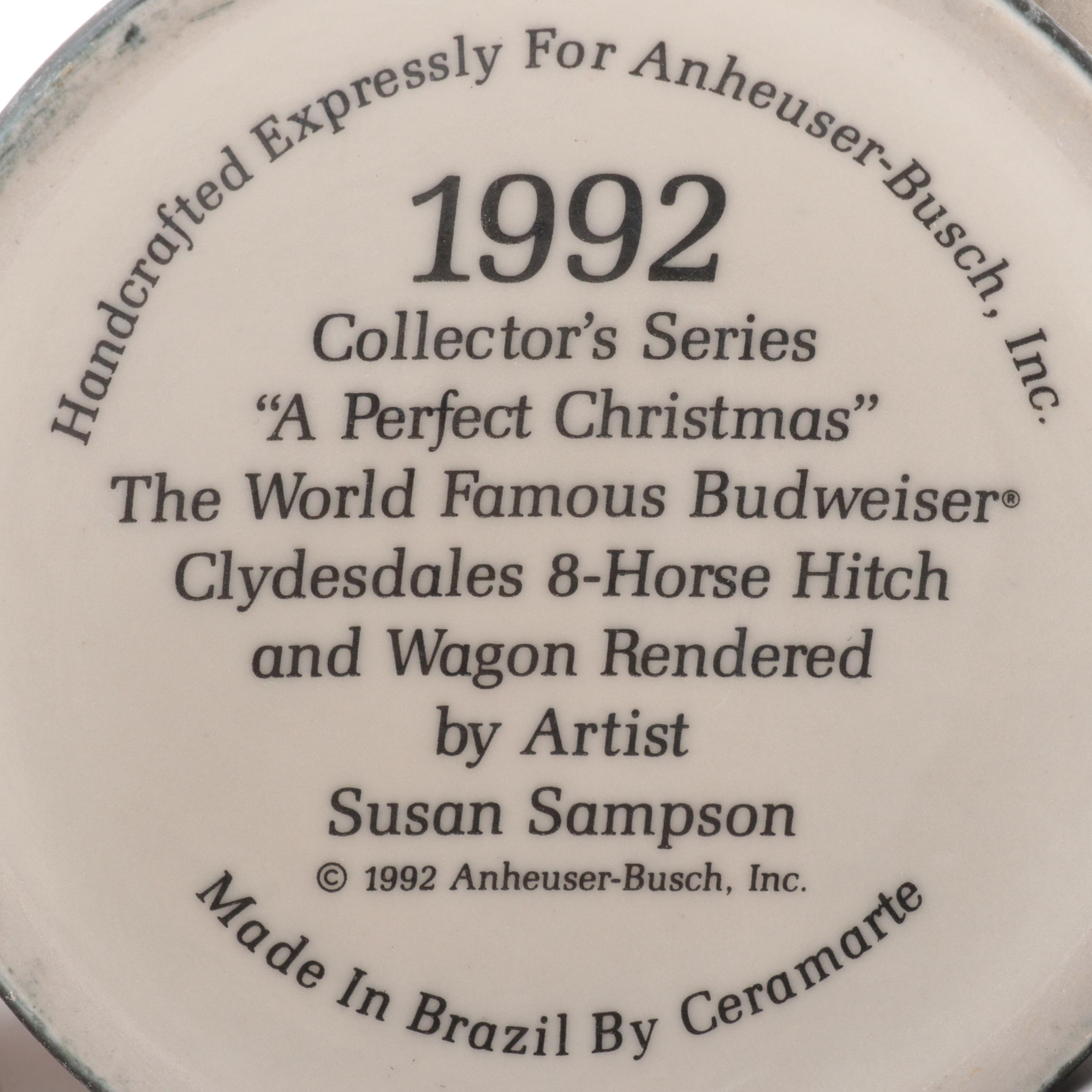Anheuser-Busch Christmas Stoneware Beer Steins