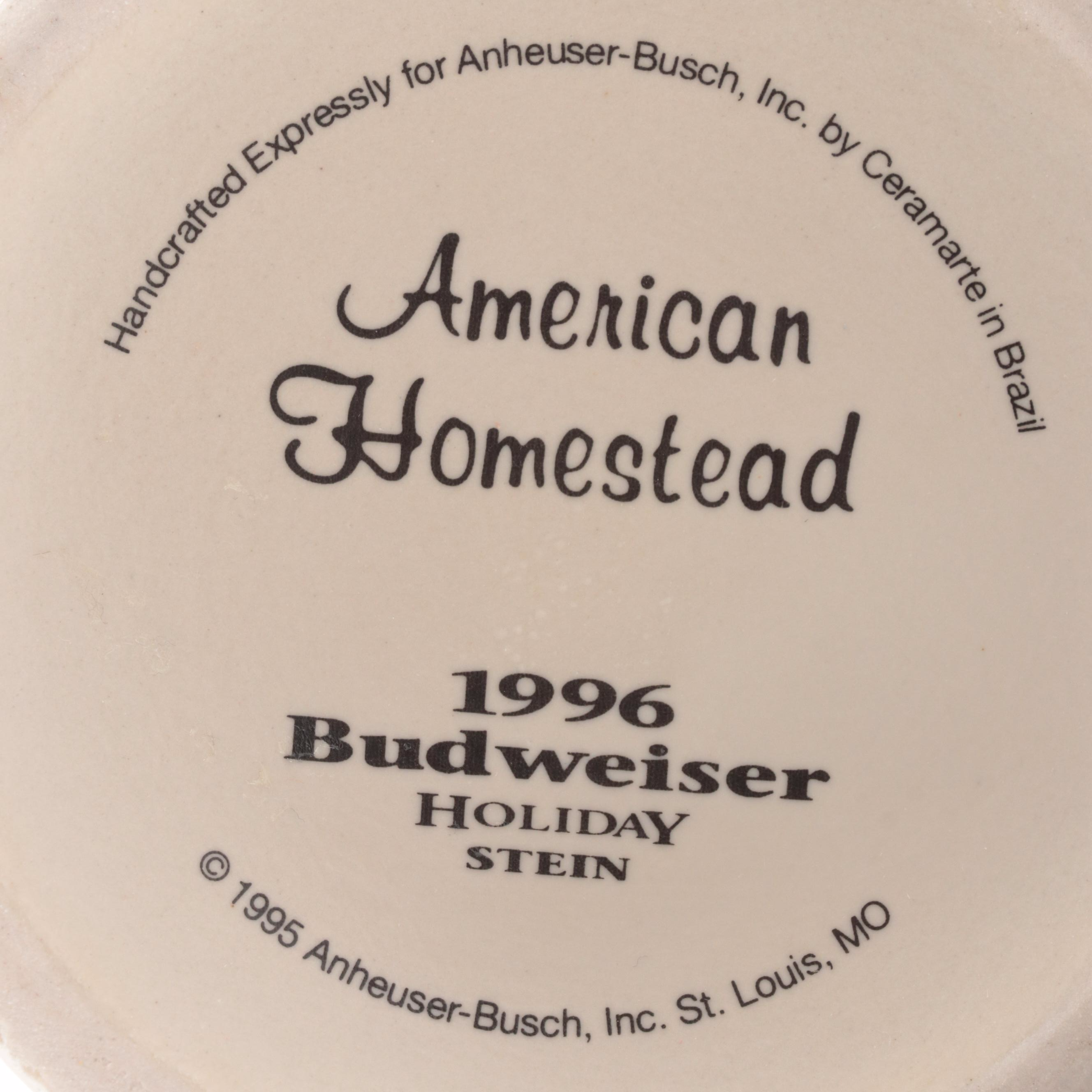 Anheuser-Busch Christmas Stoneware Beer Steins