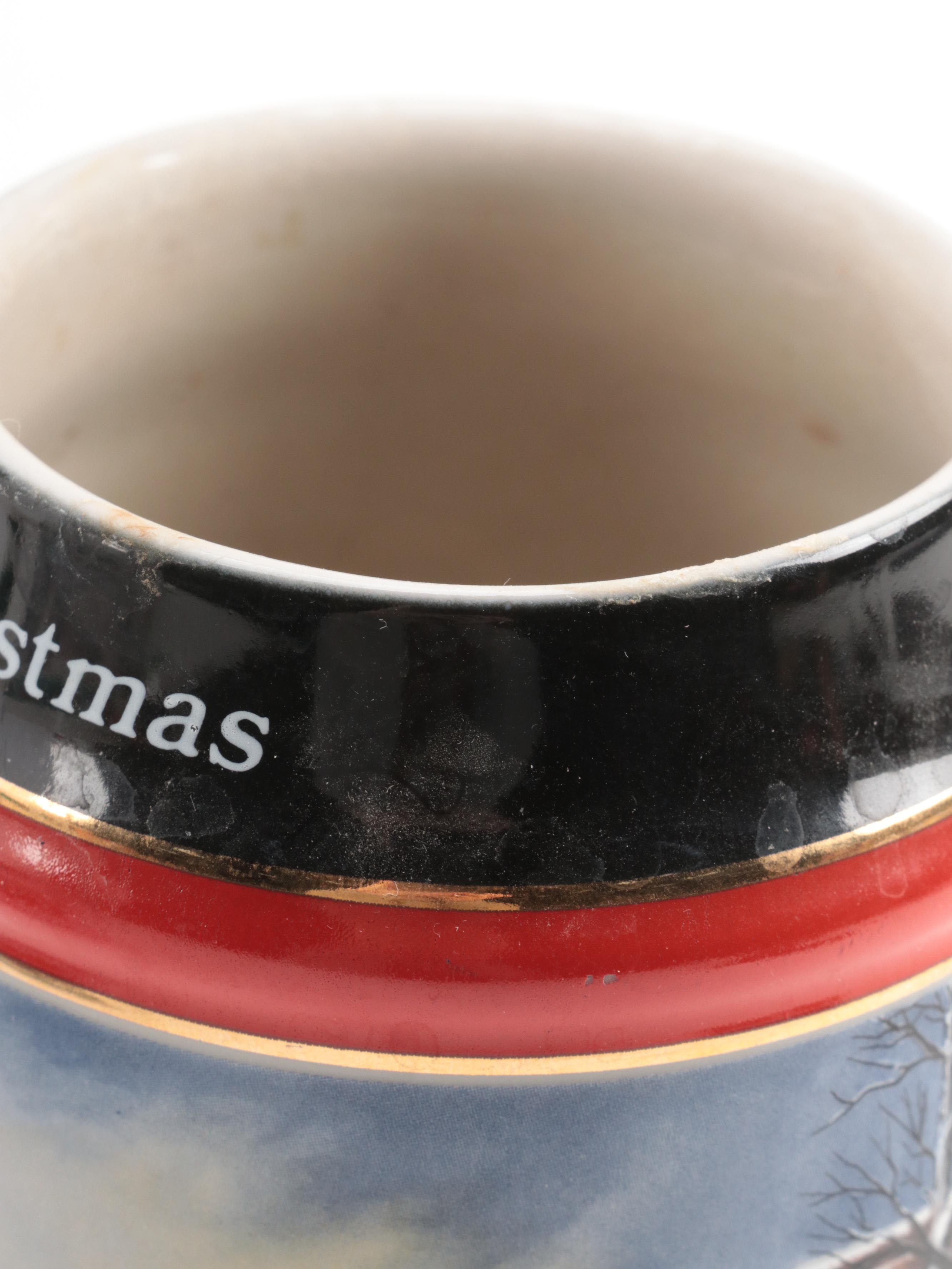 Anheuser-Busch Christmas Stoneware Beer Steins