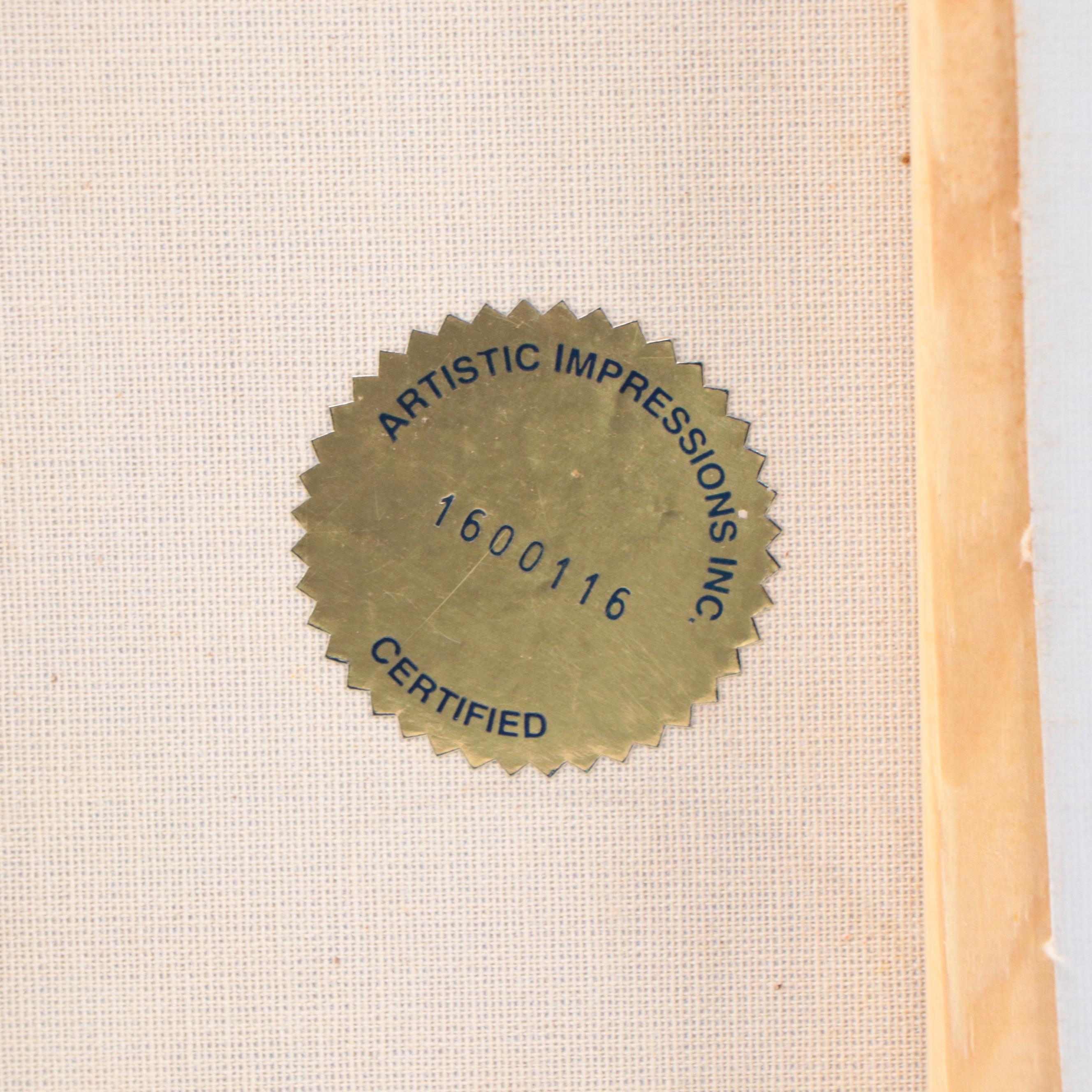 S. Easton Mixed Media Painting of Surreal Landscape