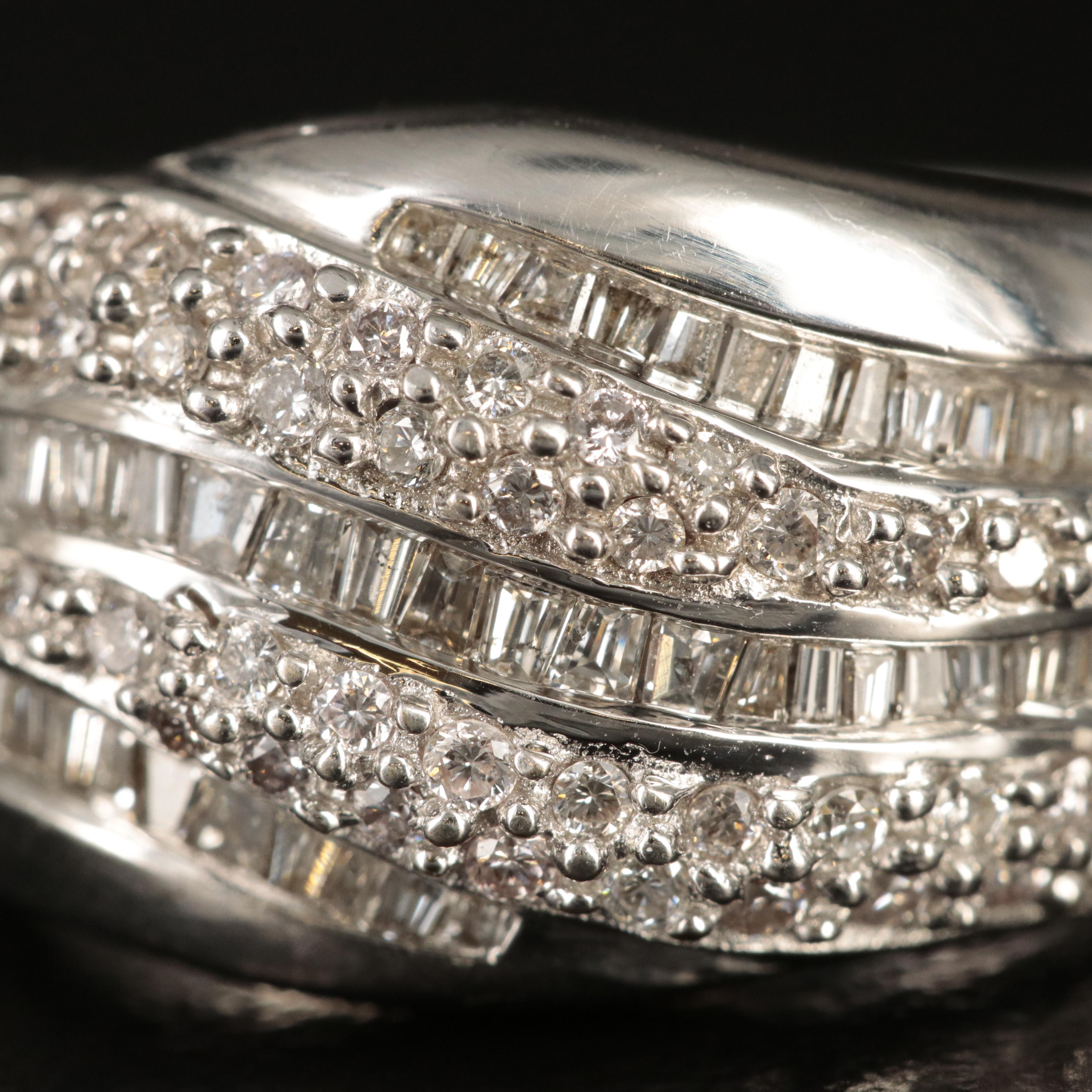 18K 1.11 CTW Diamond Wave Ring