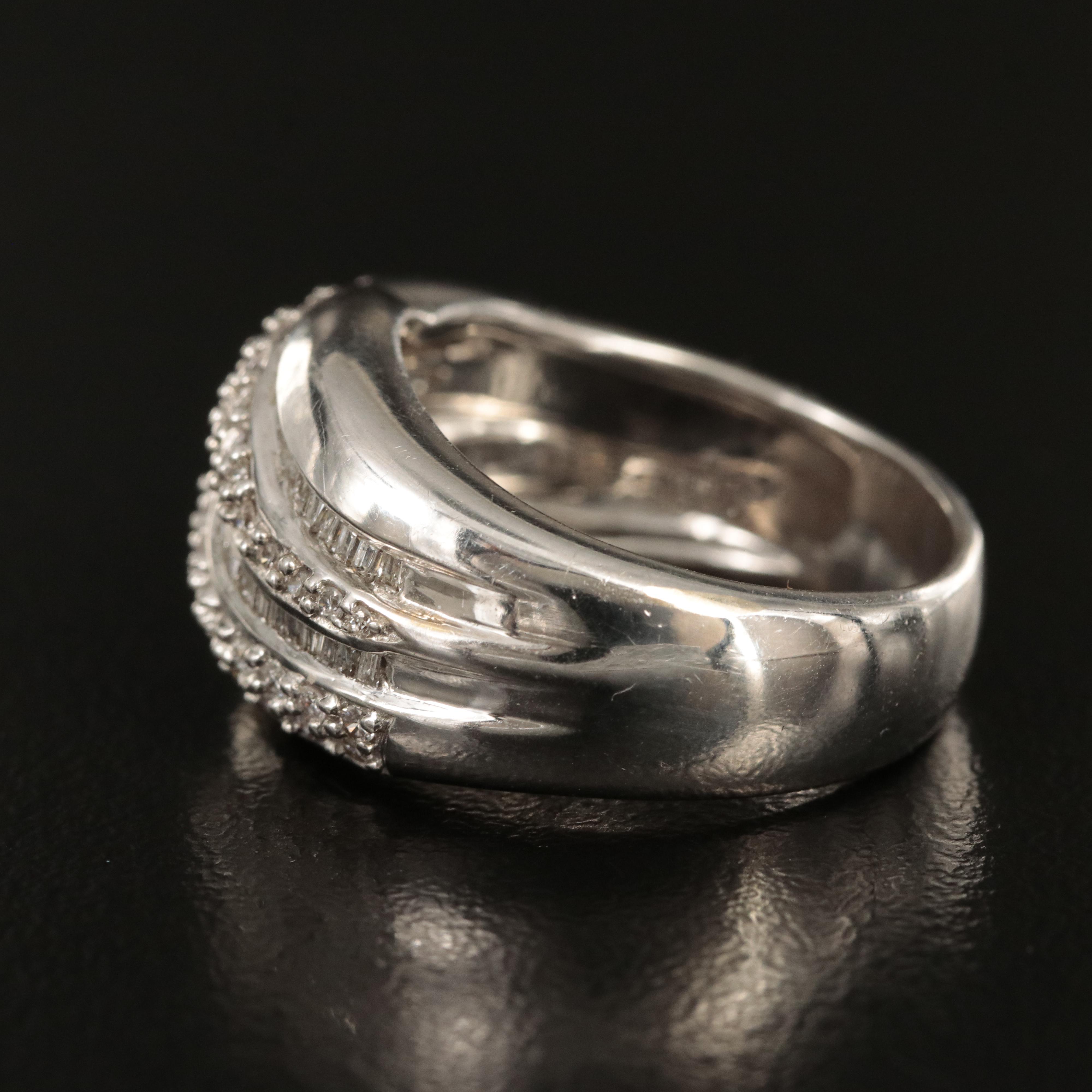 18K 1.11 CTW Diamond Wave Ring