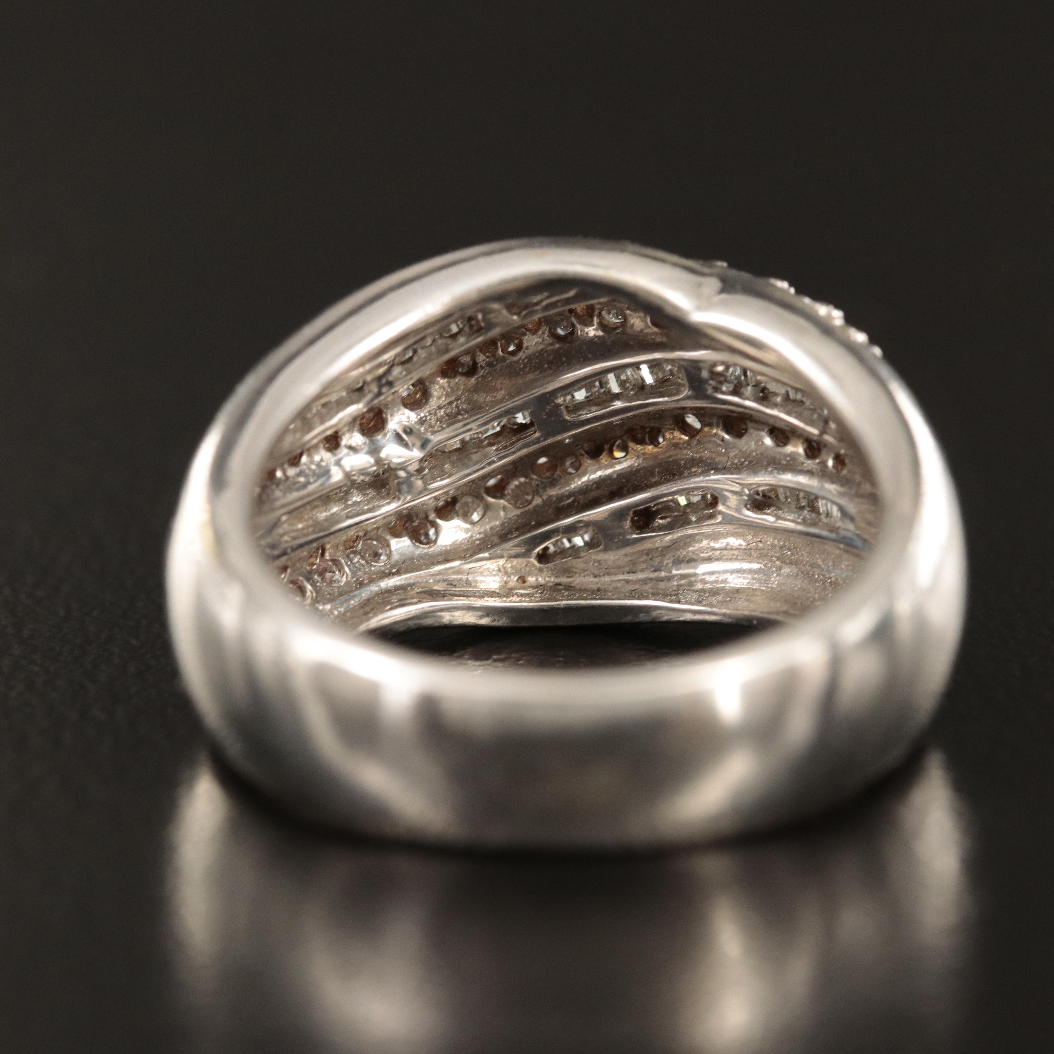 18K 1.11 CTW Diamond Wave Ring