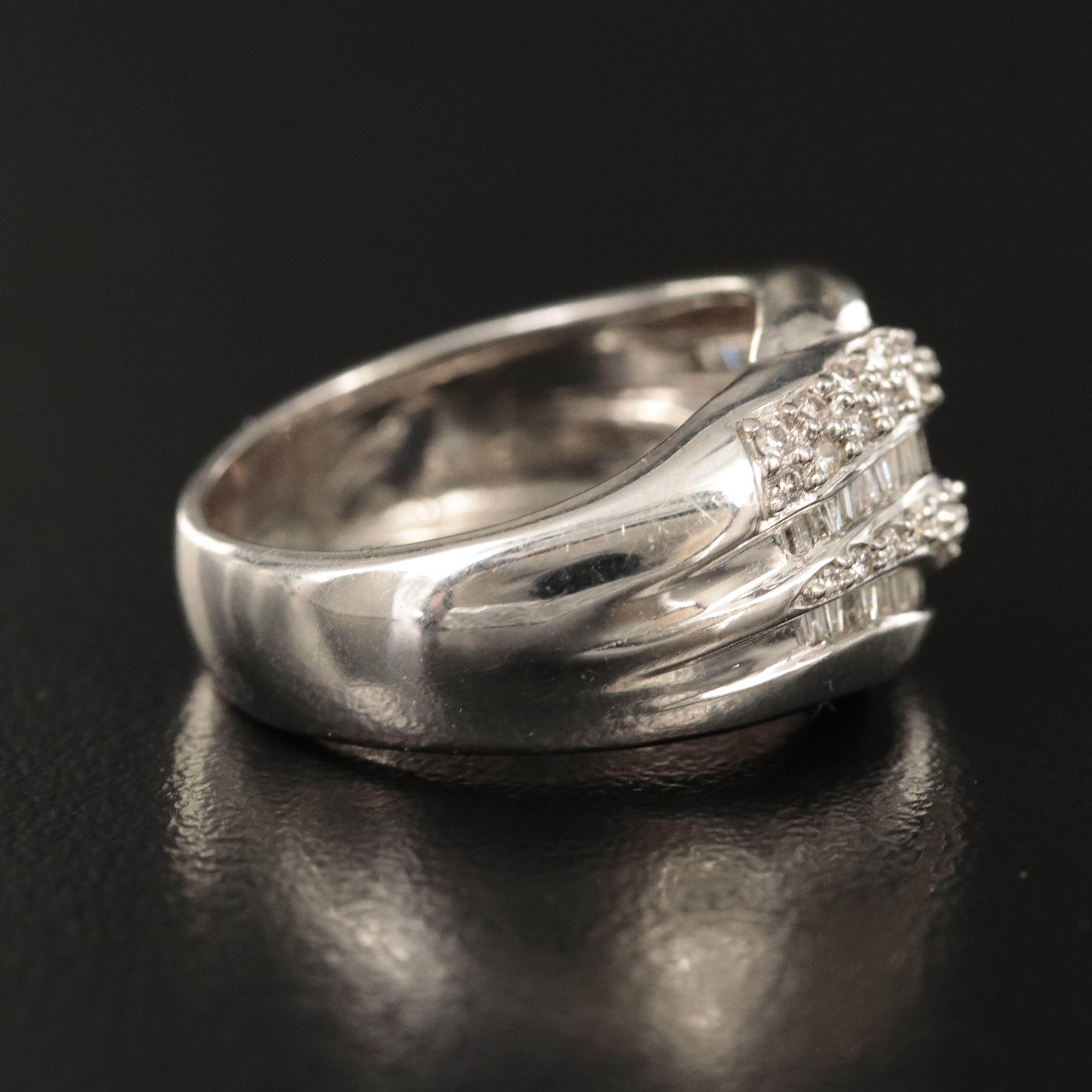 18K 1.11 CTW Diamond Wave Ring