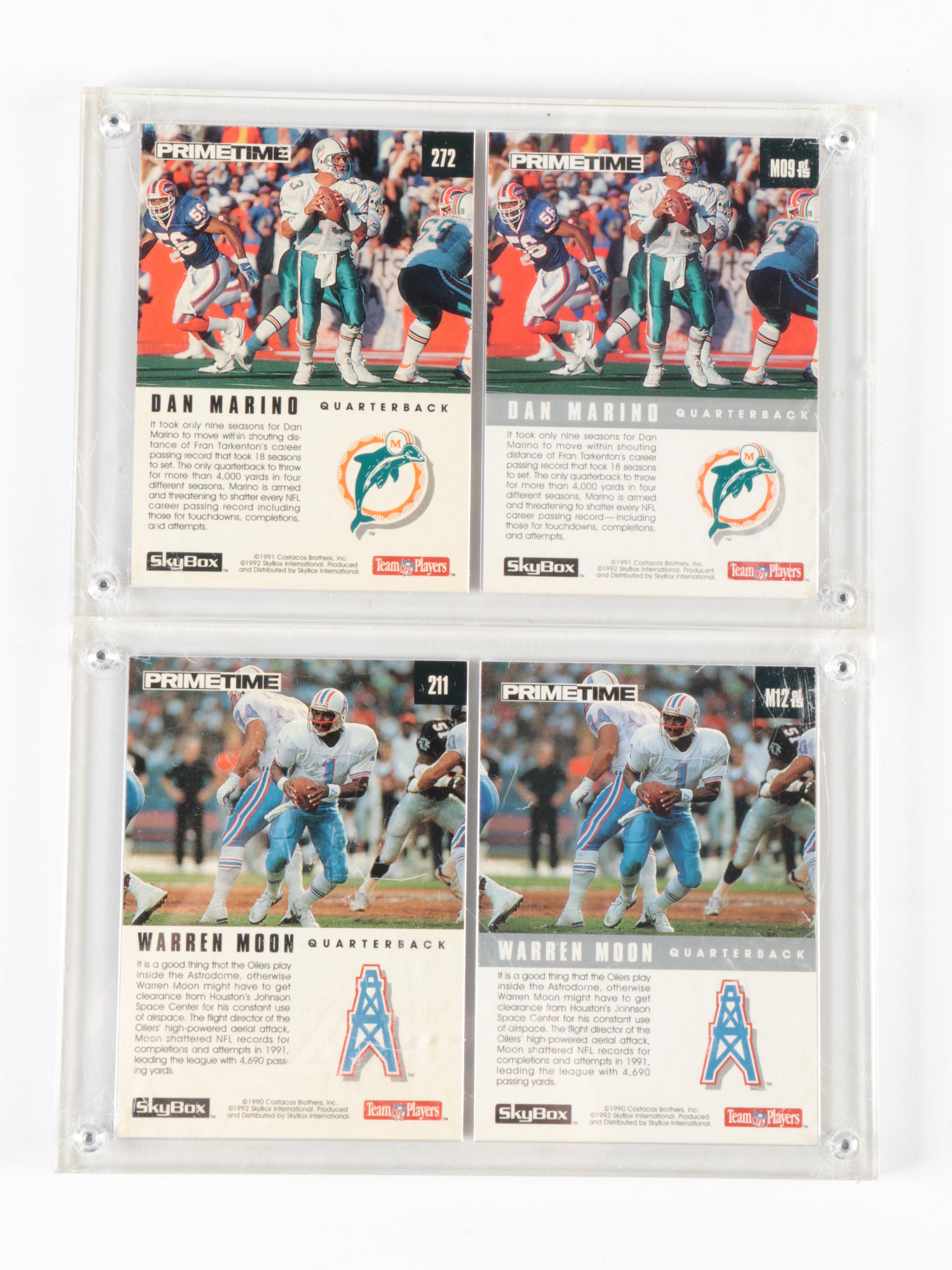 Skybox Football Cards with Metallic Including Joe Montana, Emmitt Smith, 1990s