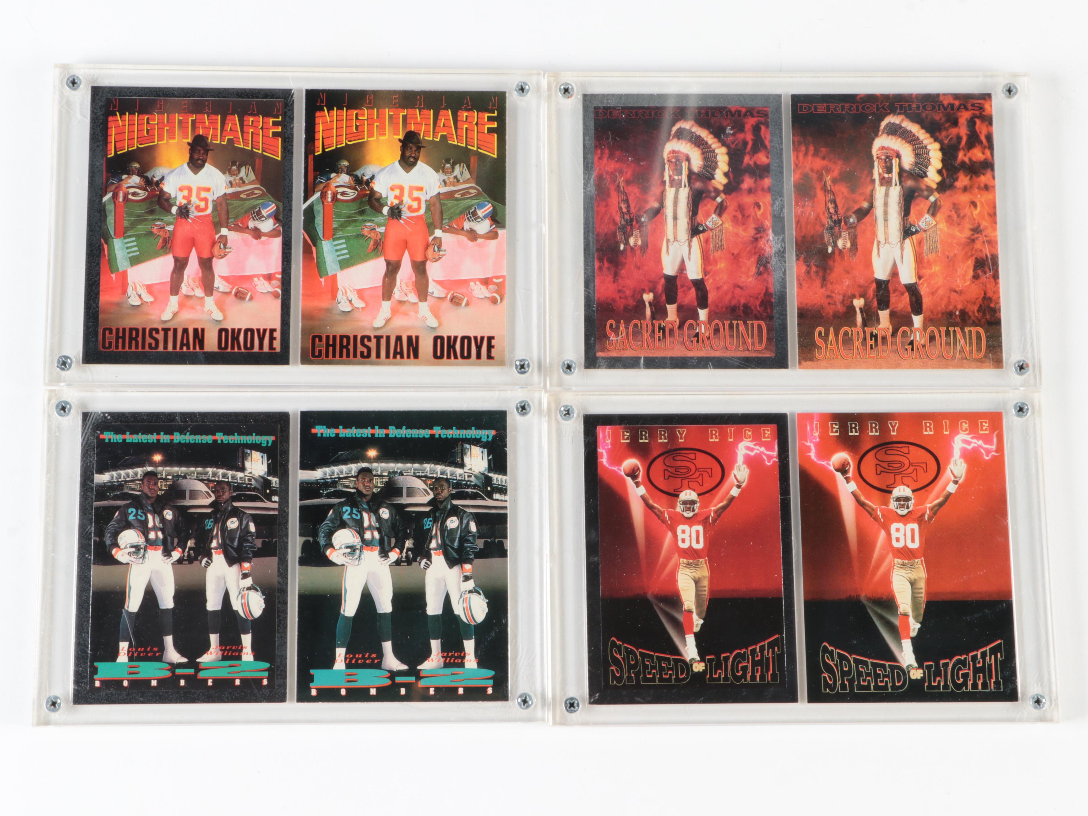 Skybox Football Cards with Metallic Including Joe Montana, Emmitt Smith, 1990s