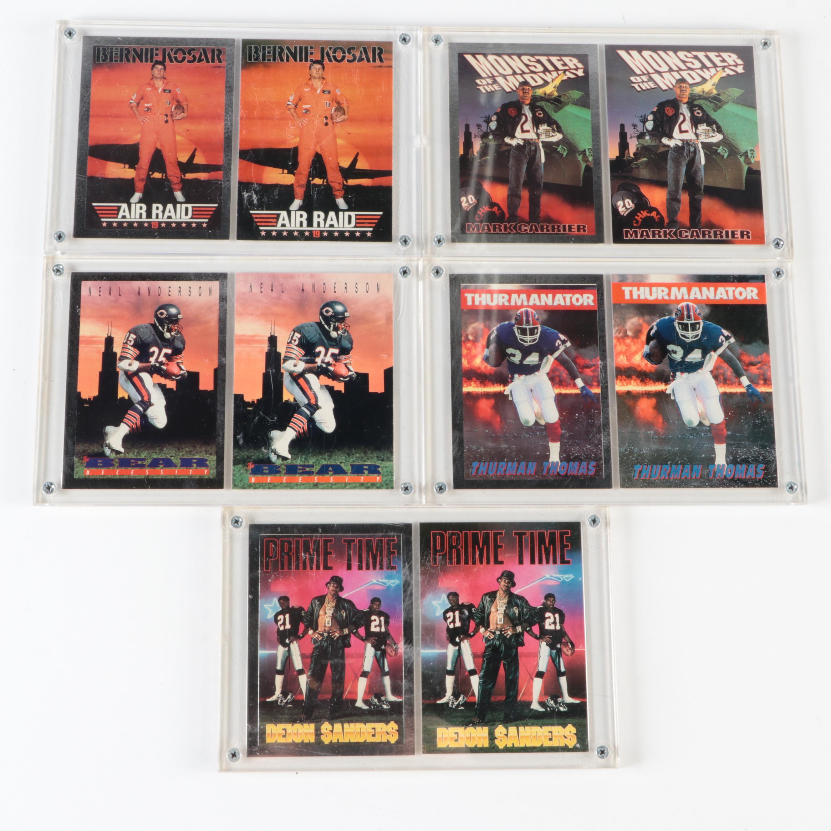 Skybox Football Cards with Metallic Including Joe Montana, Emmitt Smith, 1990s