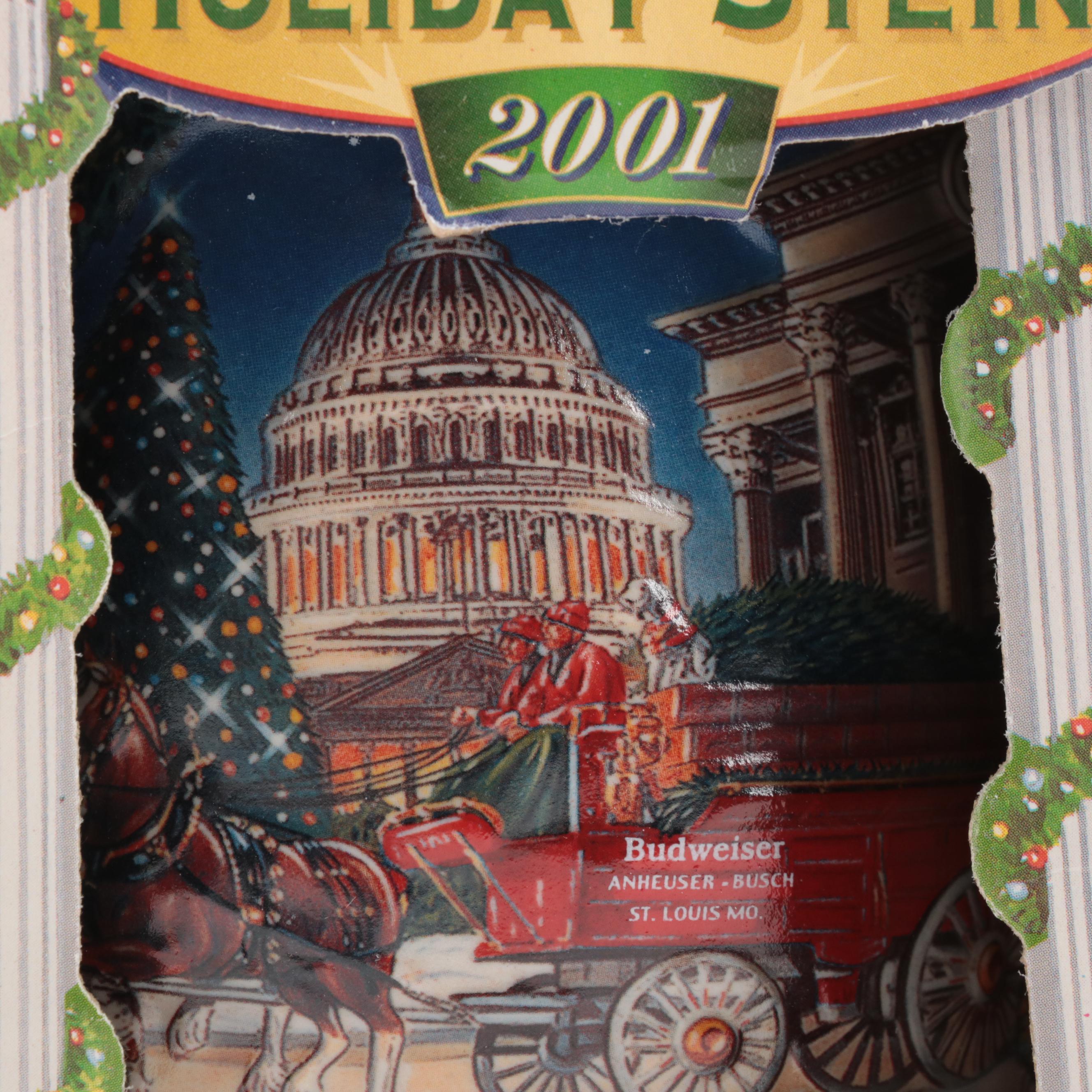 Ceramarte for Anheuser-Busch Budweiser Ceramic Christmas Steins