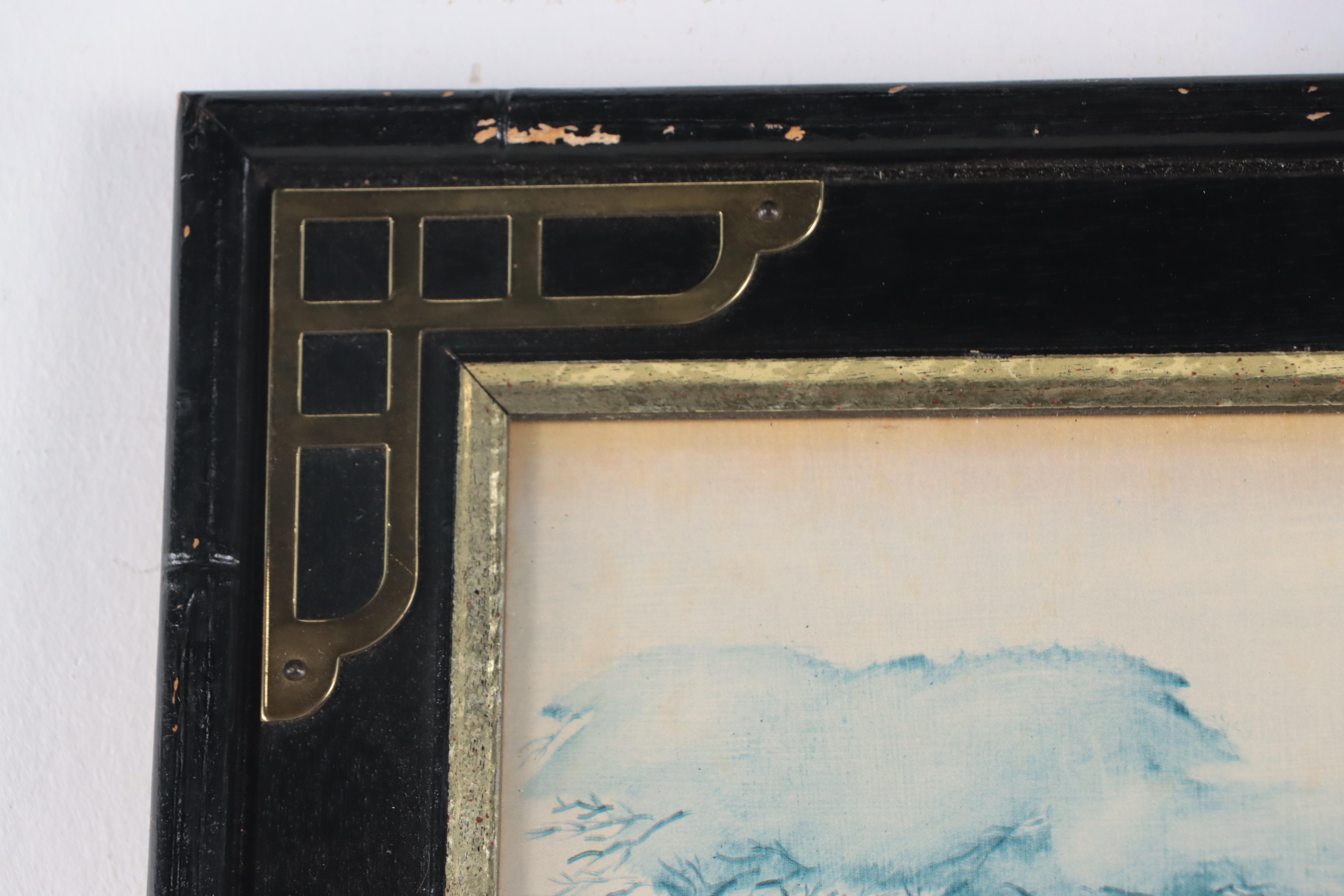 East Asian Offset Lithograph of Birds and Flowers