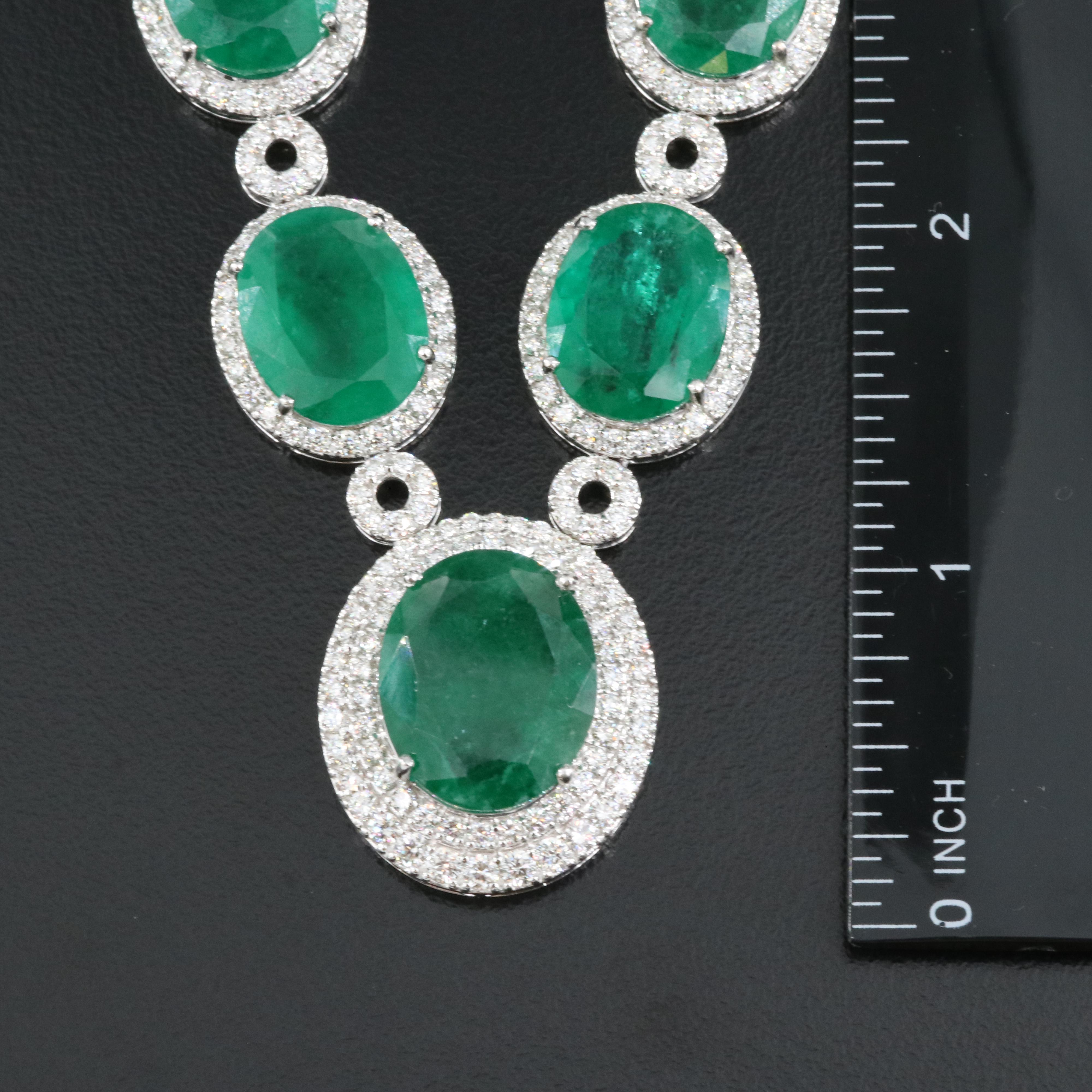 18K 93.13 CTW Emerald and 13.25 CTW Diamond Necklace