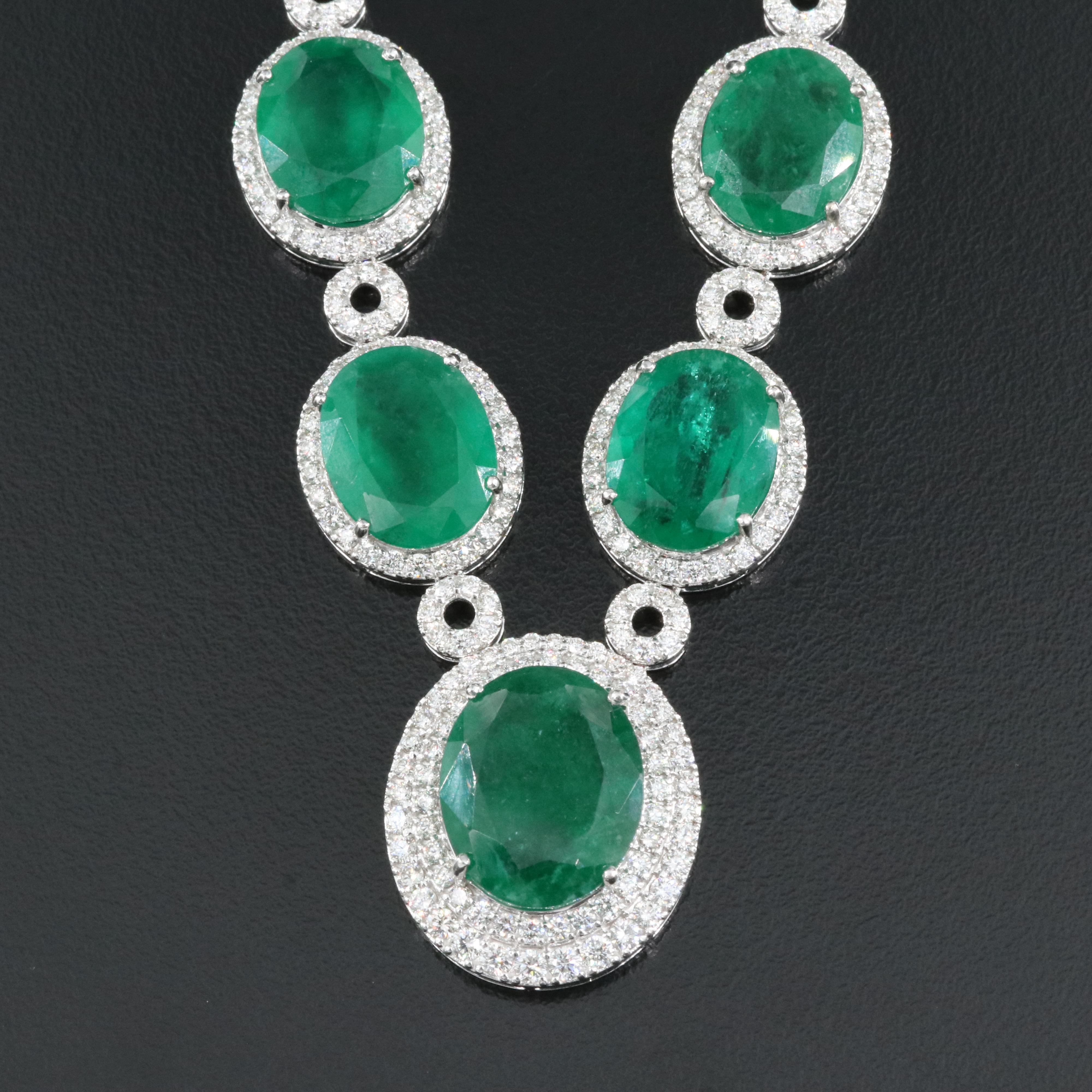 18K 93.13 CTW Emerald and 13.25 CTW Diamond Necklace