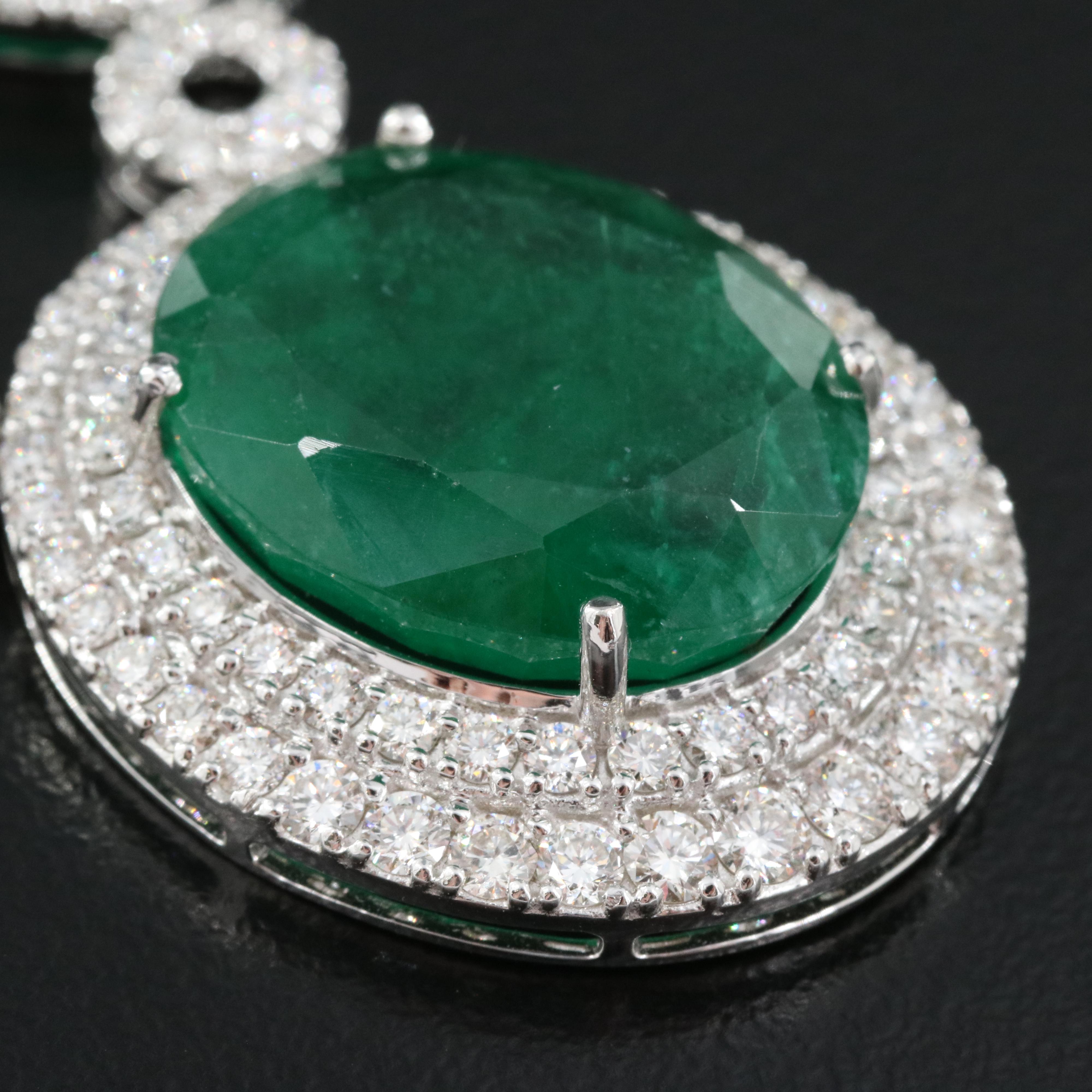 18K 93.13 CTW Emerald and 13.25 CTW Diamond Necklace