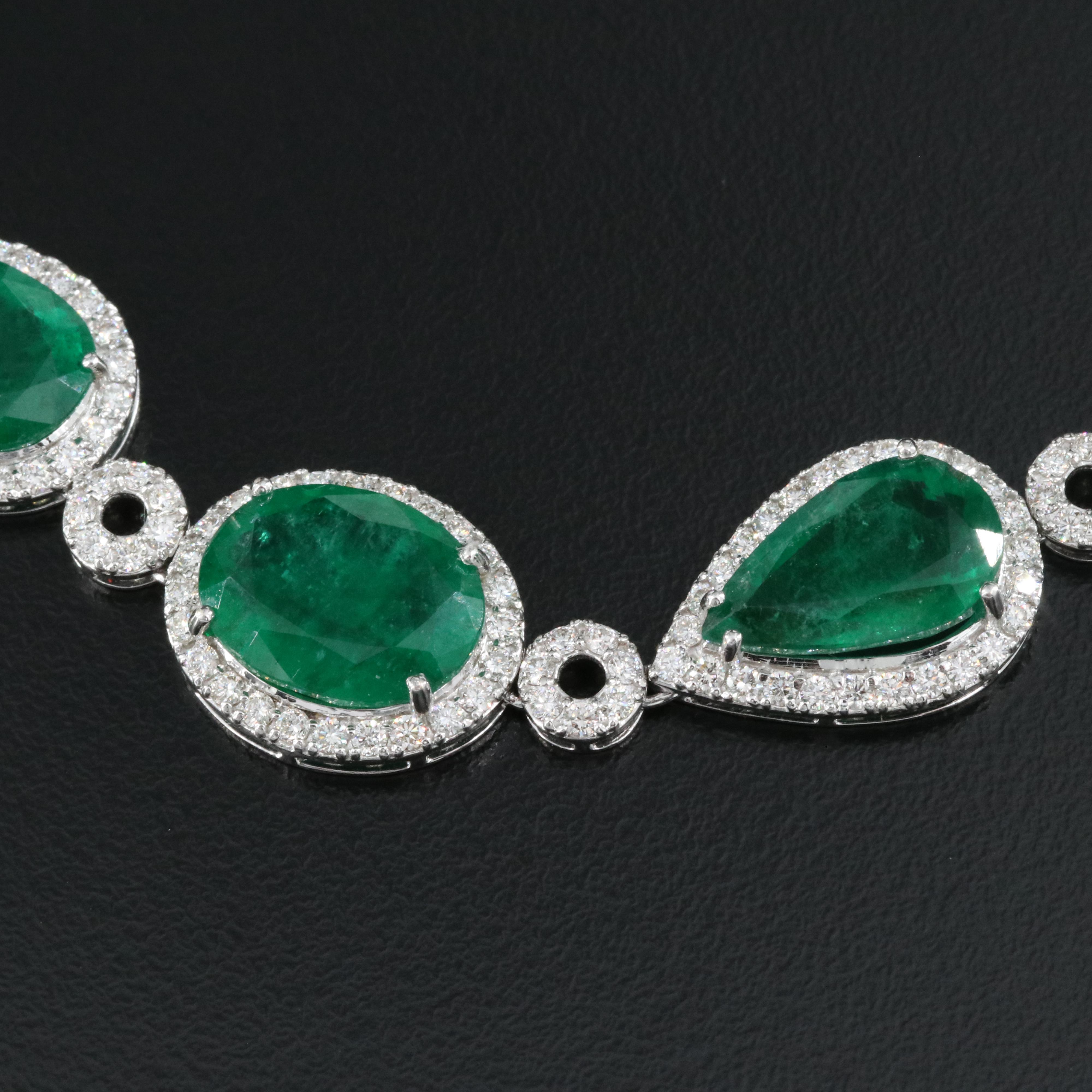 18K 93.13 CTW Emerald and 13.25 CTW Diamond Necklace