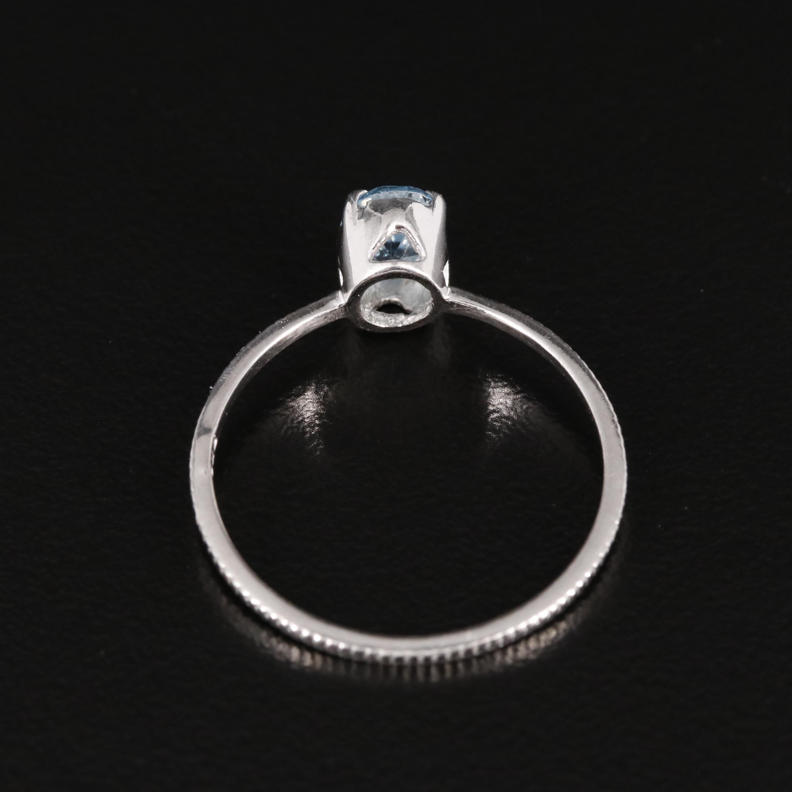 Sterling Blue Topaz Solitaire Ring