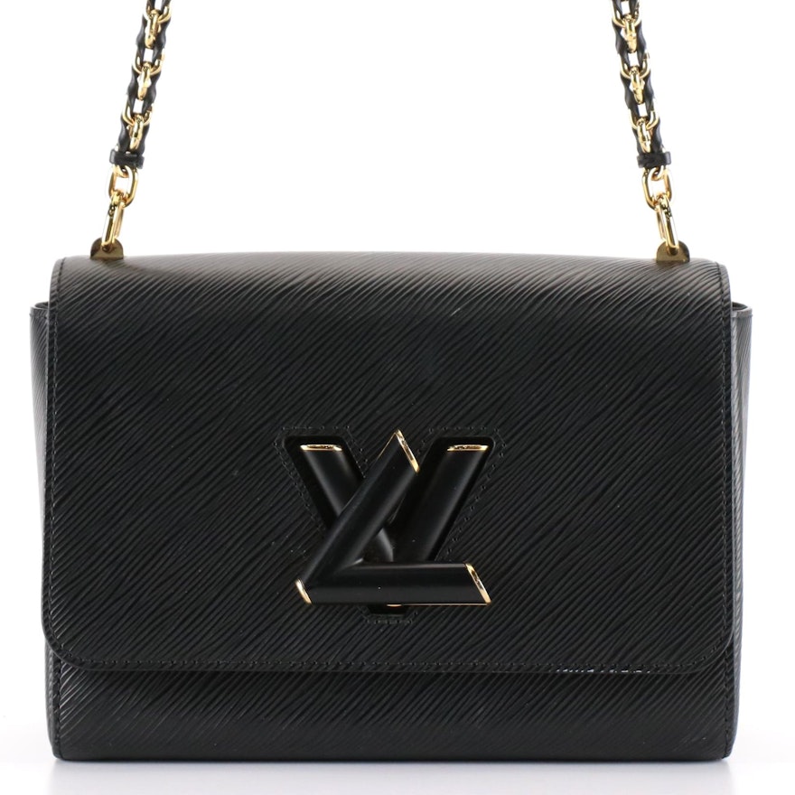Louis Vuitton Twist MM Flap Bag in Noir Epi Leather