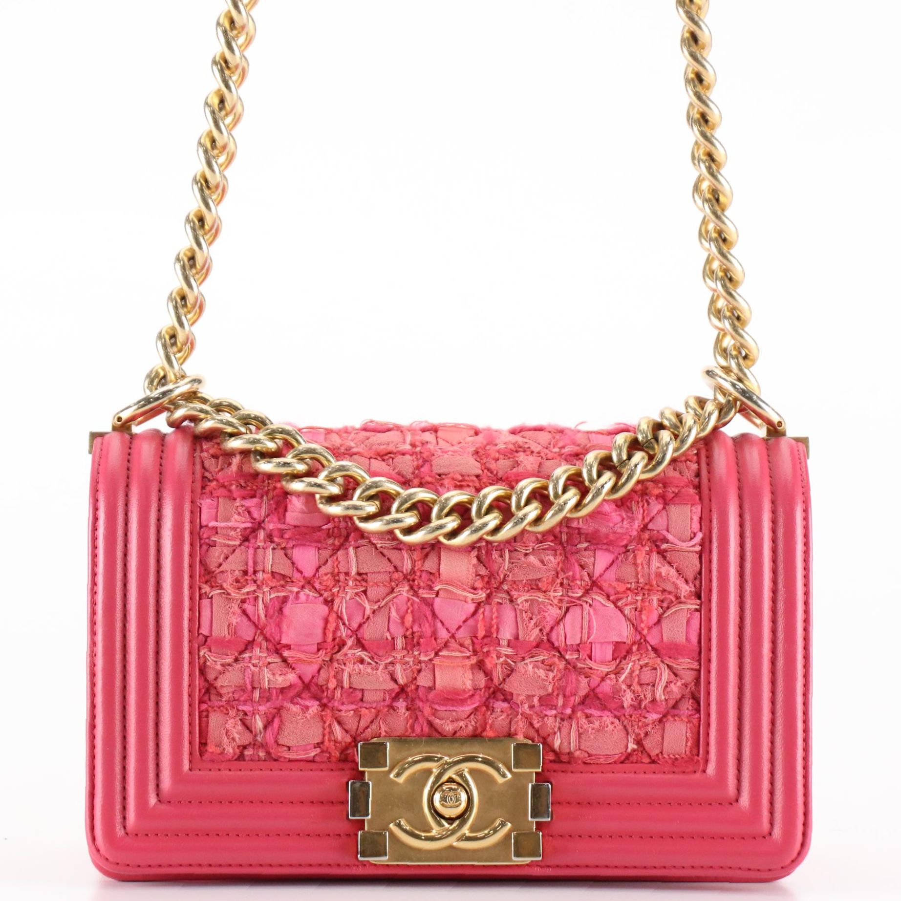 Chanel Small Boy Flap Bag in Tweed and Leather Trim