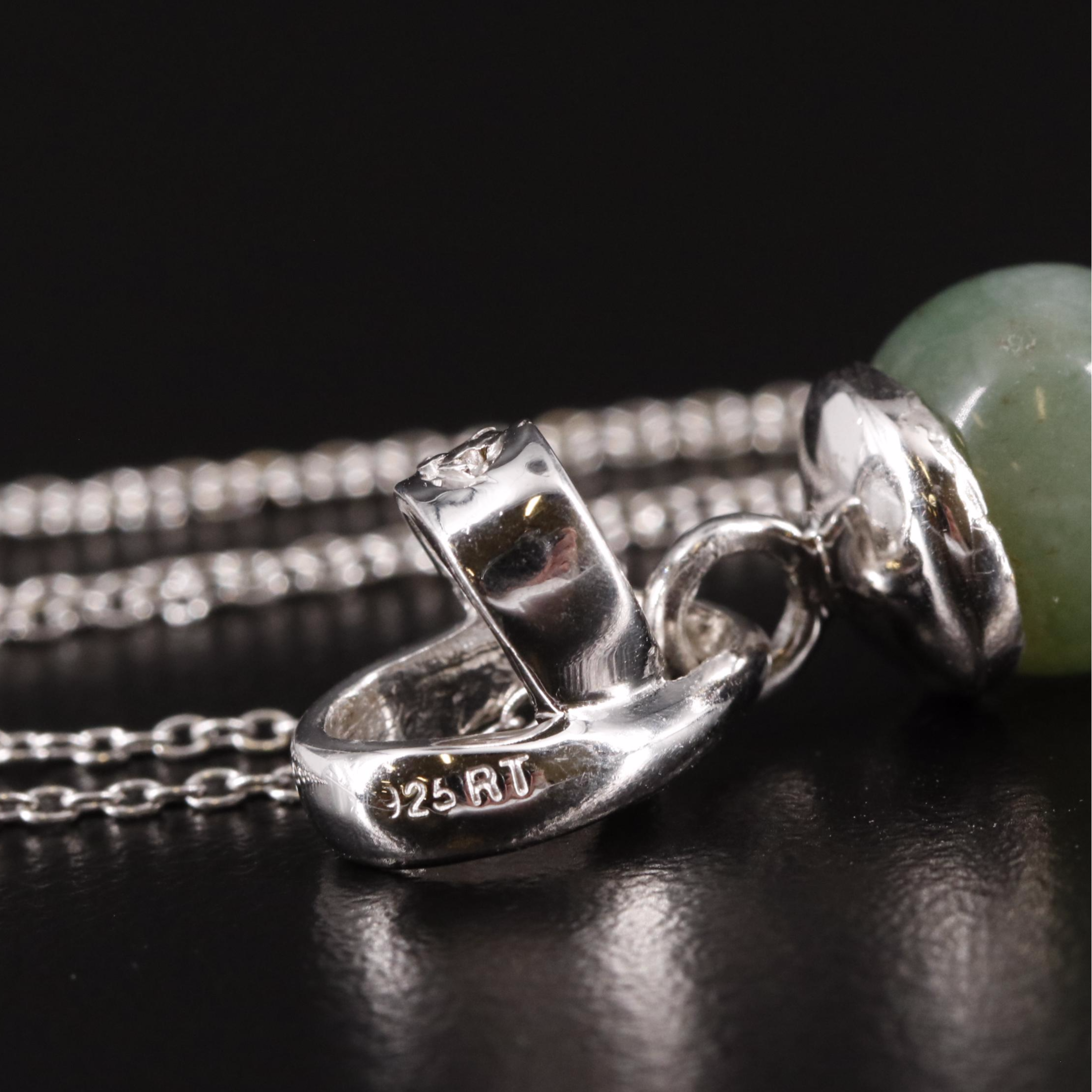 Sterling Chalcedony and Cubic Zirconia Pendant Necklace