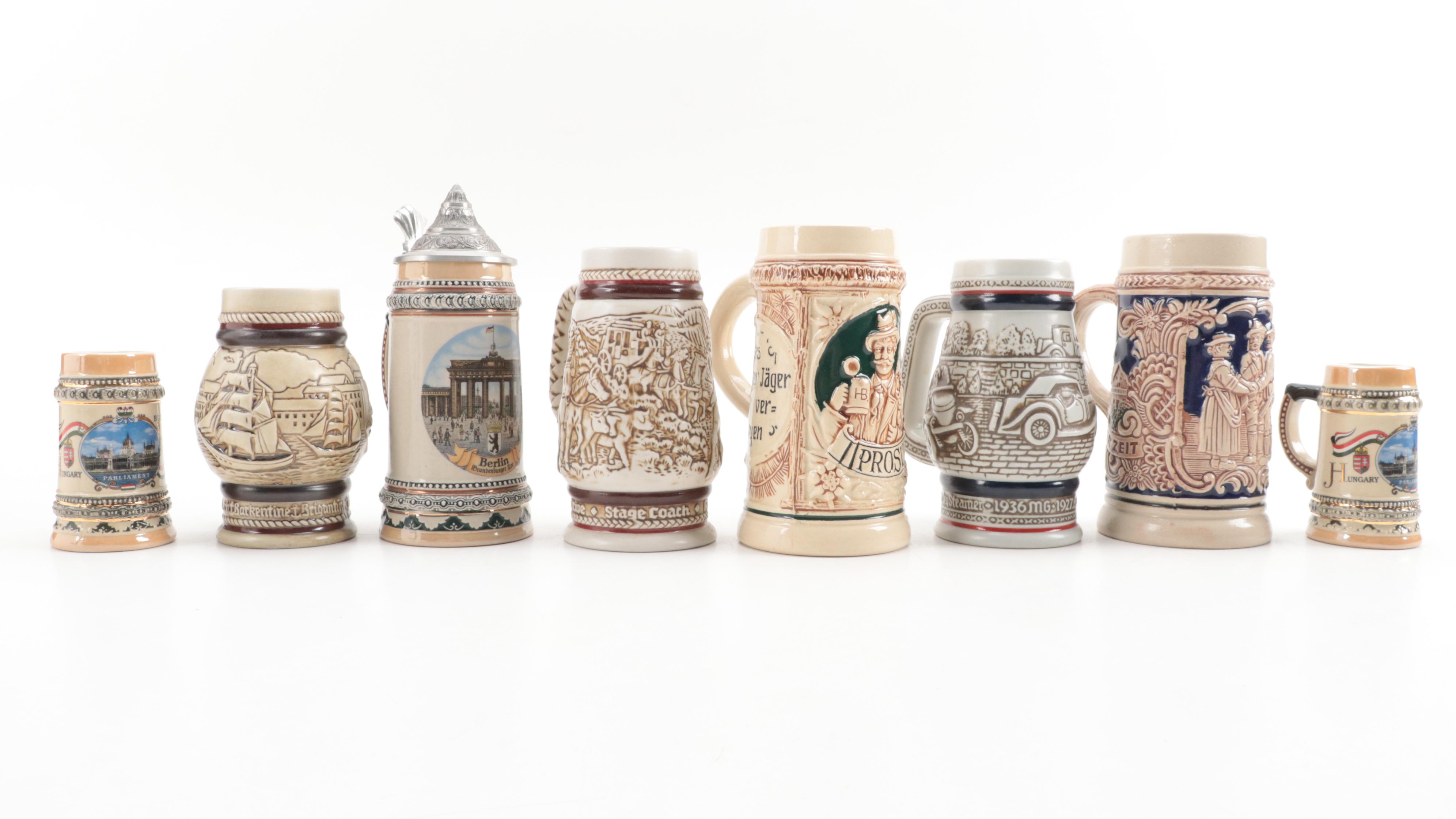 Avon, Gerz, and More Glazed Stoneware Beer Stein and Mugs