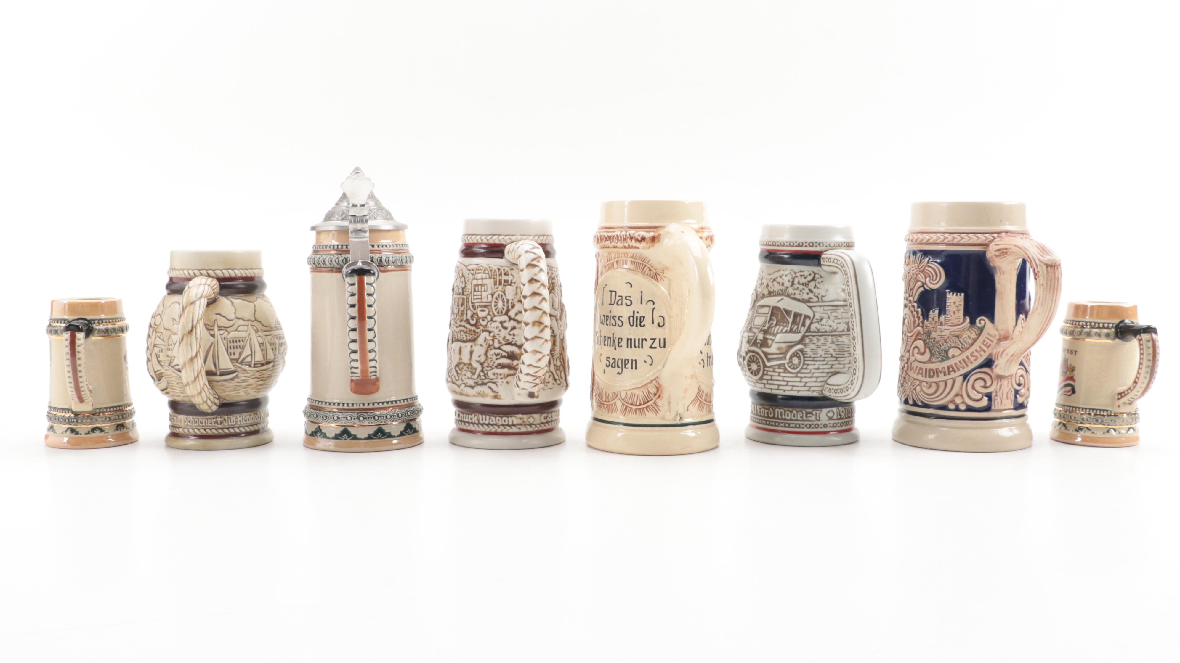 Avon, Gerz, and More Glazed Stoneware Beer Stein and Mugs