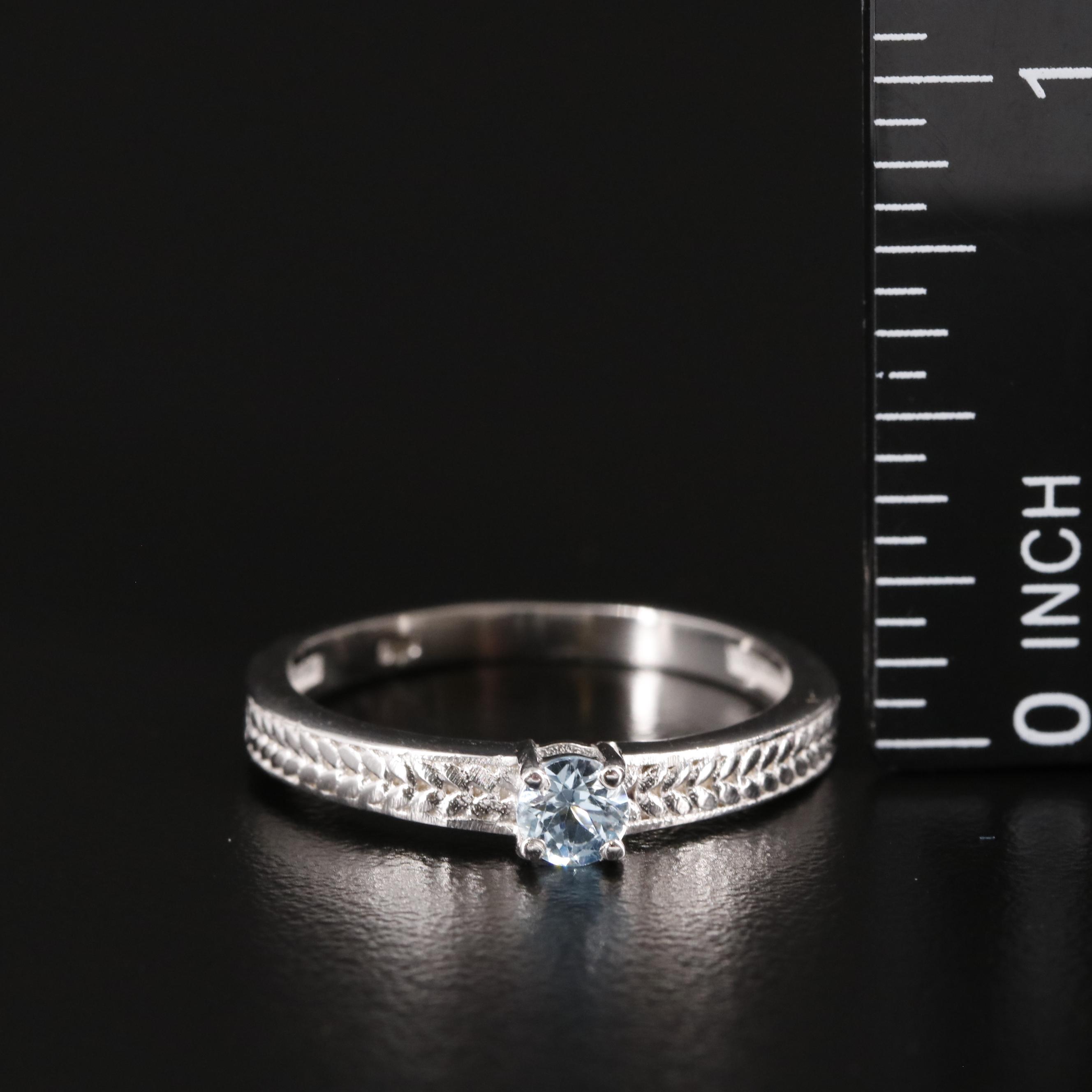 Sterling Blue Topaz Solitaire Ring