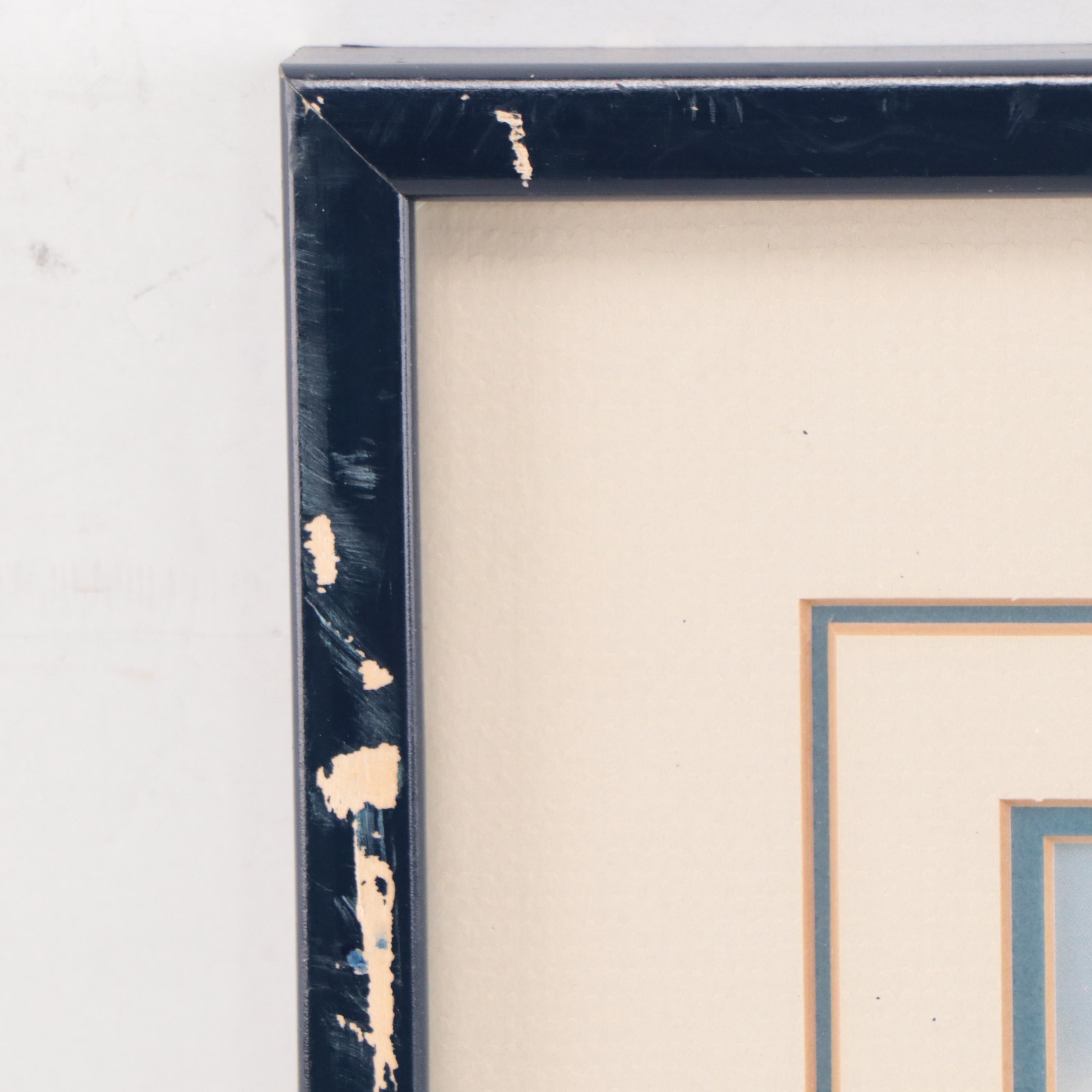 Offset Lithograph After Robert Leland Pence "Bluebirds and Daisies"