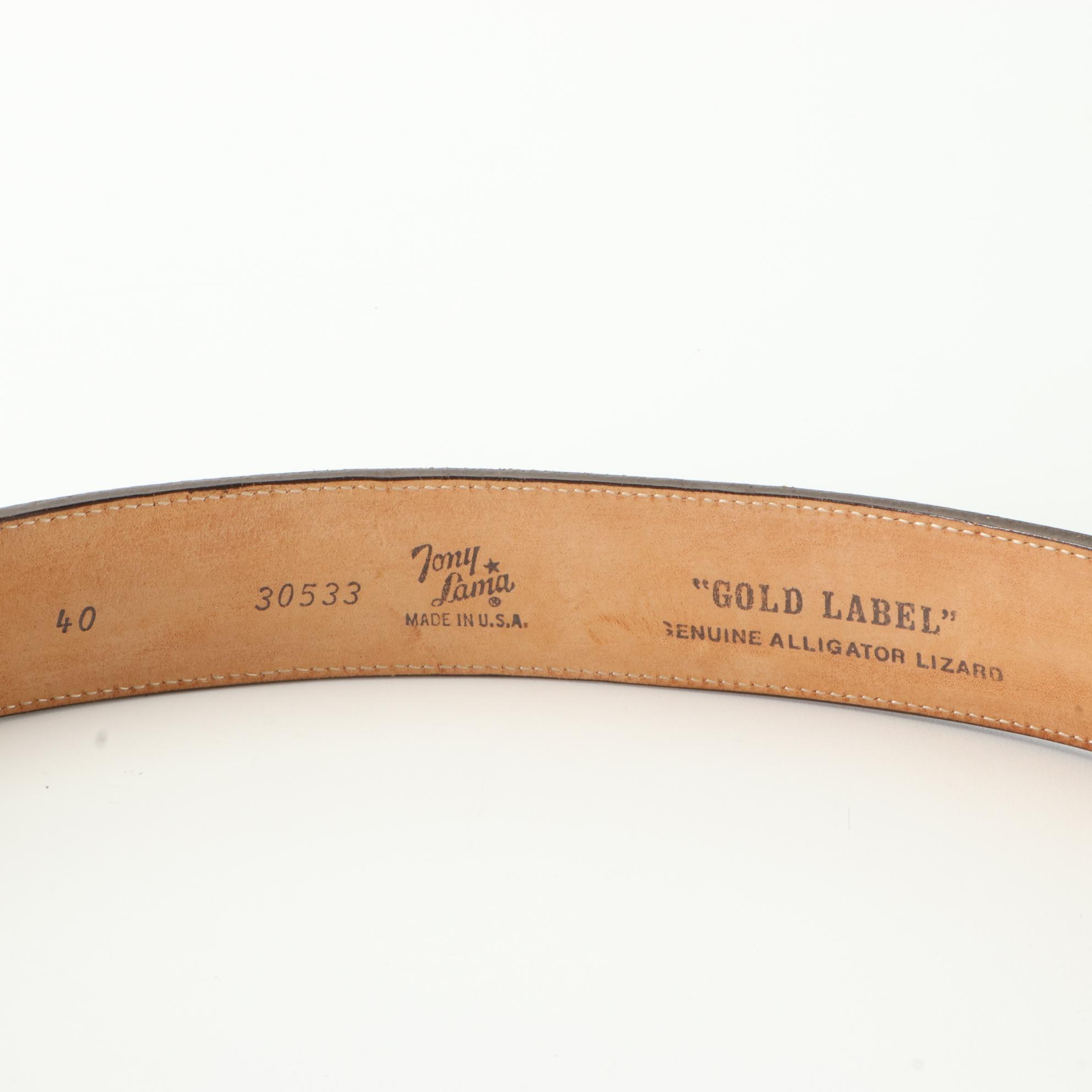 Tony Lama "Gold Label" Belt, Alcala's, James Culver, Coach, and More Belts