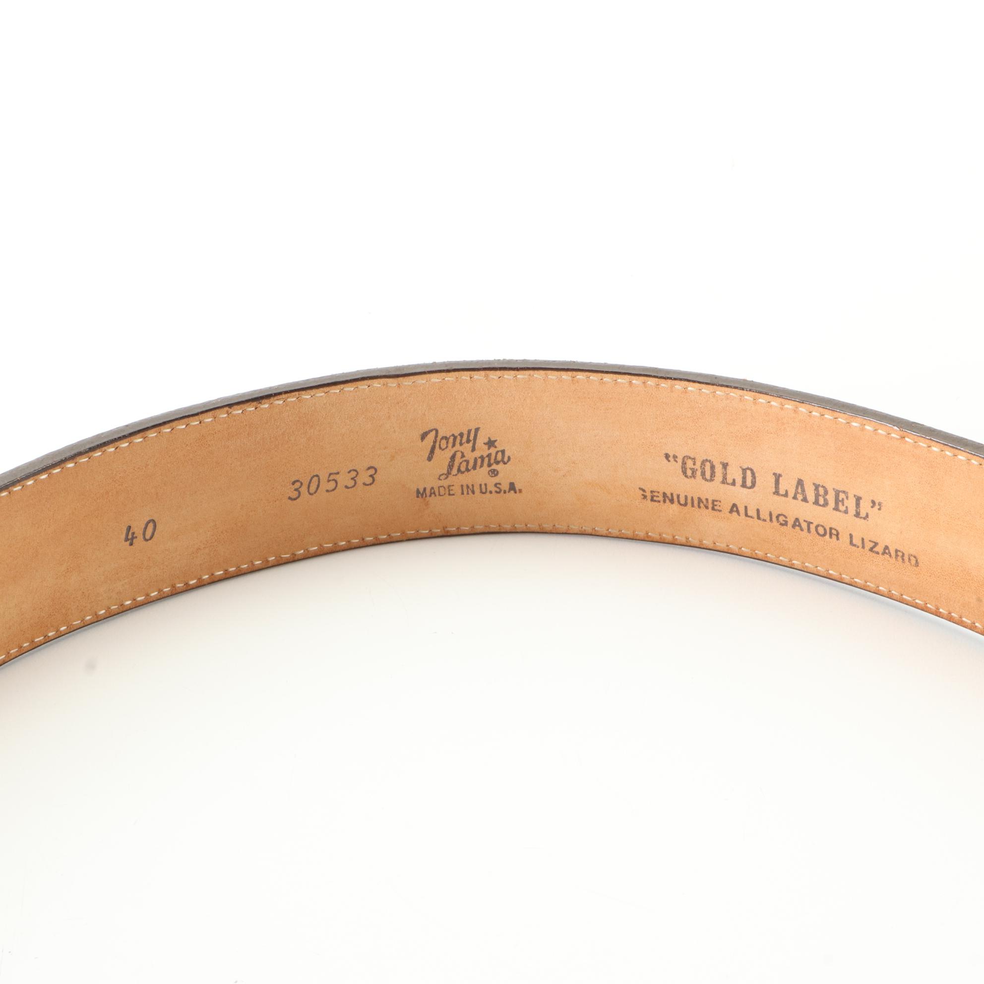 Tony Lama "Gold Label" Belt, Alcala's, James Culver, Coach, and More Belts