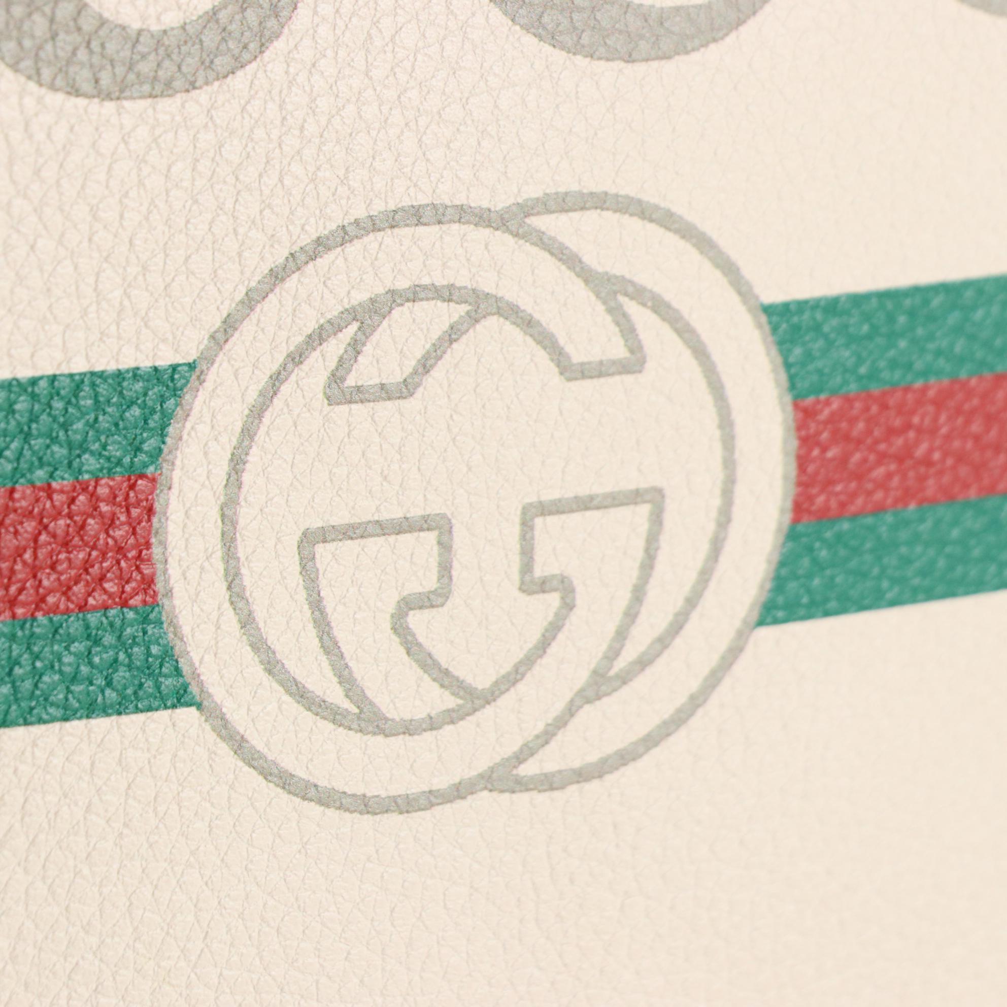 Gucci Zip Clutch in Logo Print Grain Leather