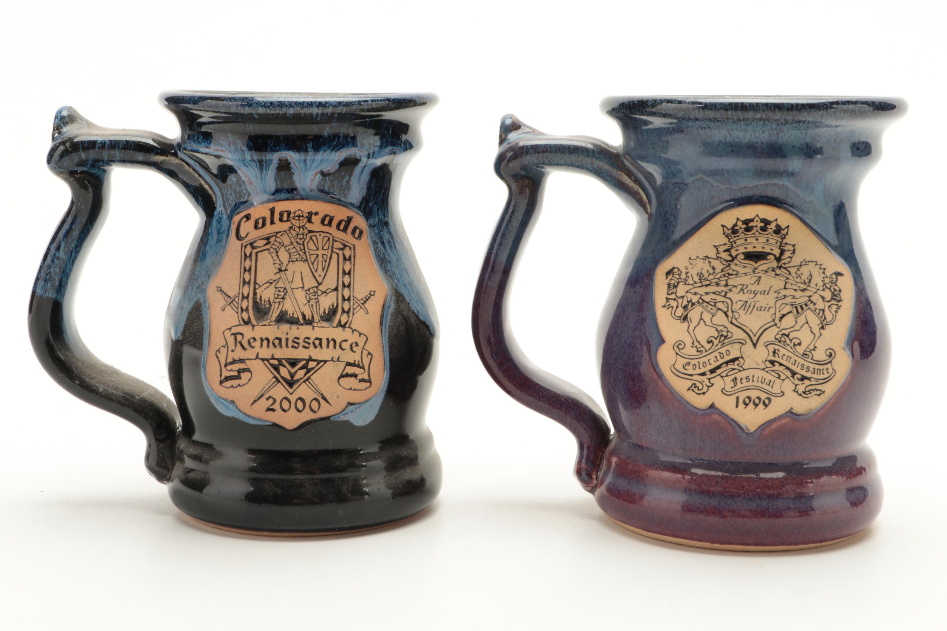 David Plute and Other Renaissance Festival Stoneware Souvenir Mugs