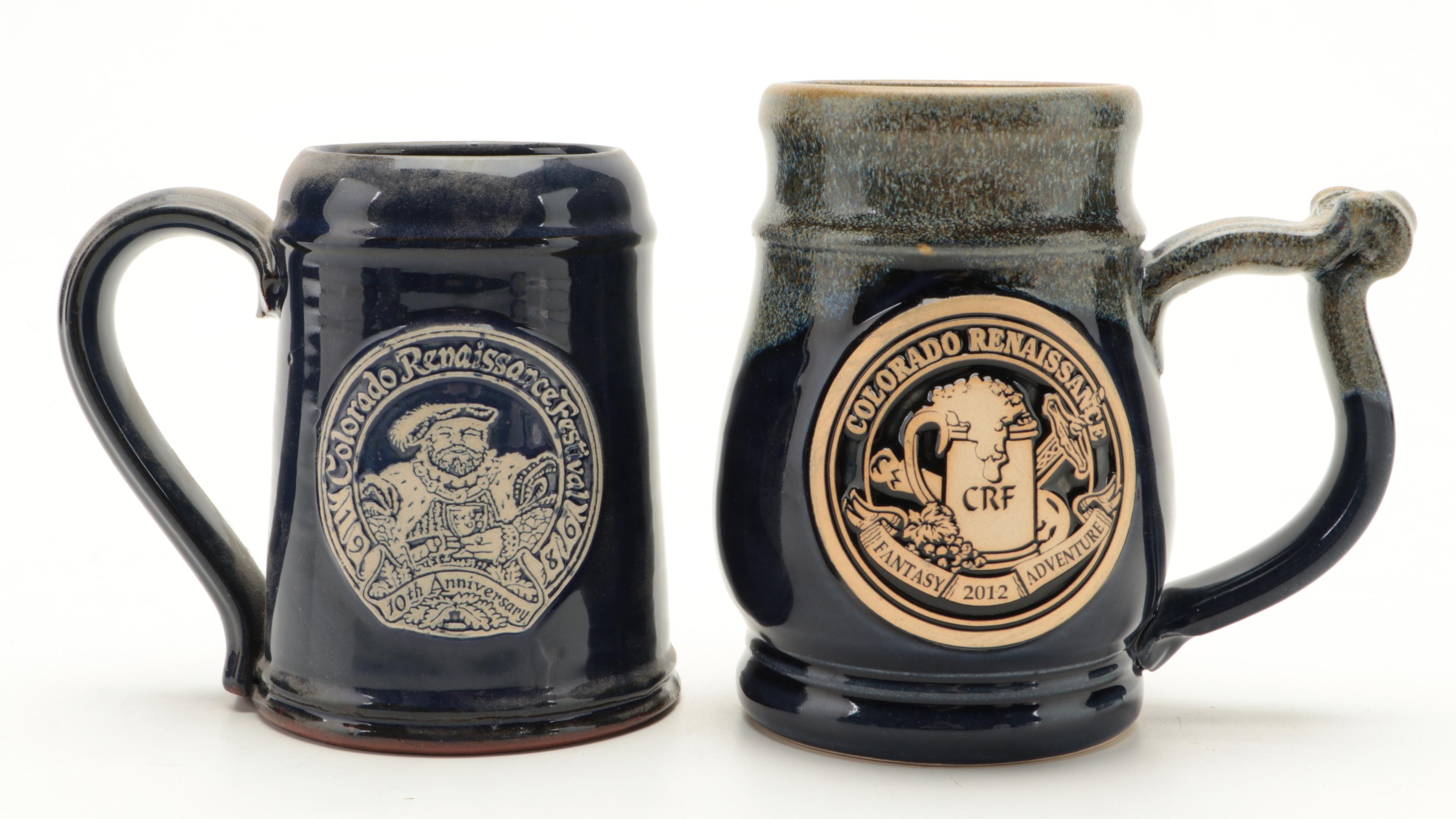 David Plute and Other Renaissance Festival Stoneware Souvenir Mugs
