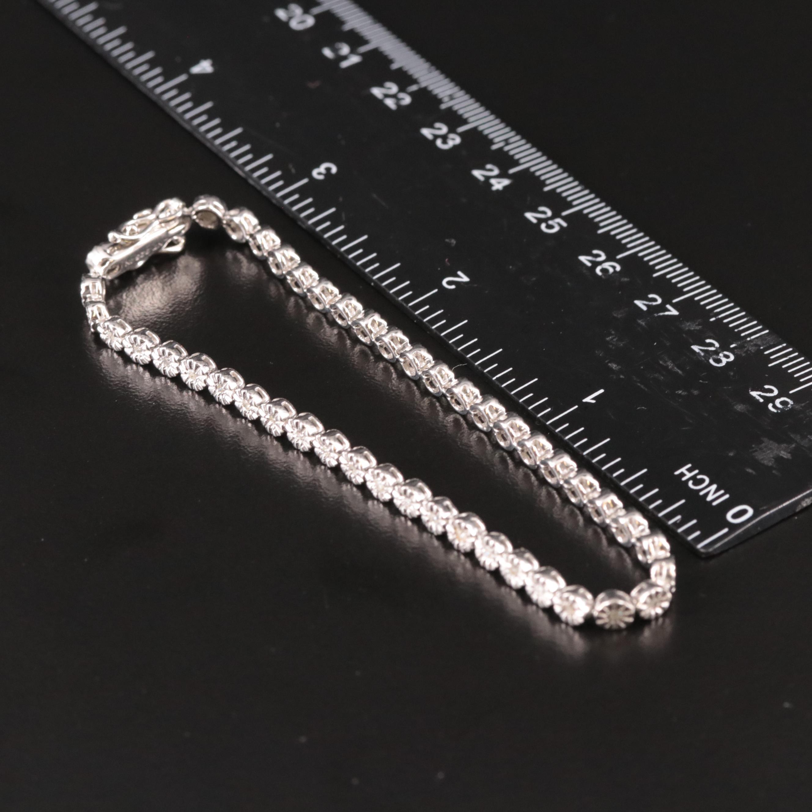 Sterling Diamond Tennis Bracelet