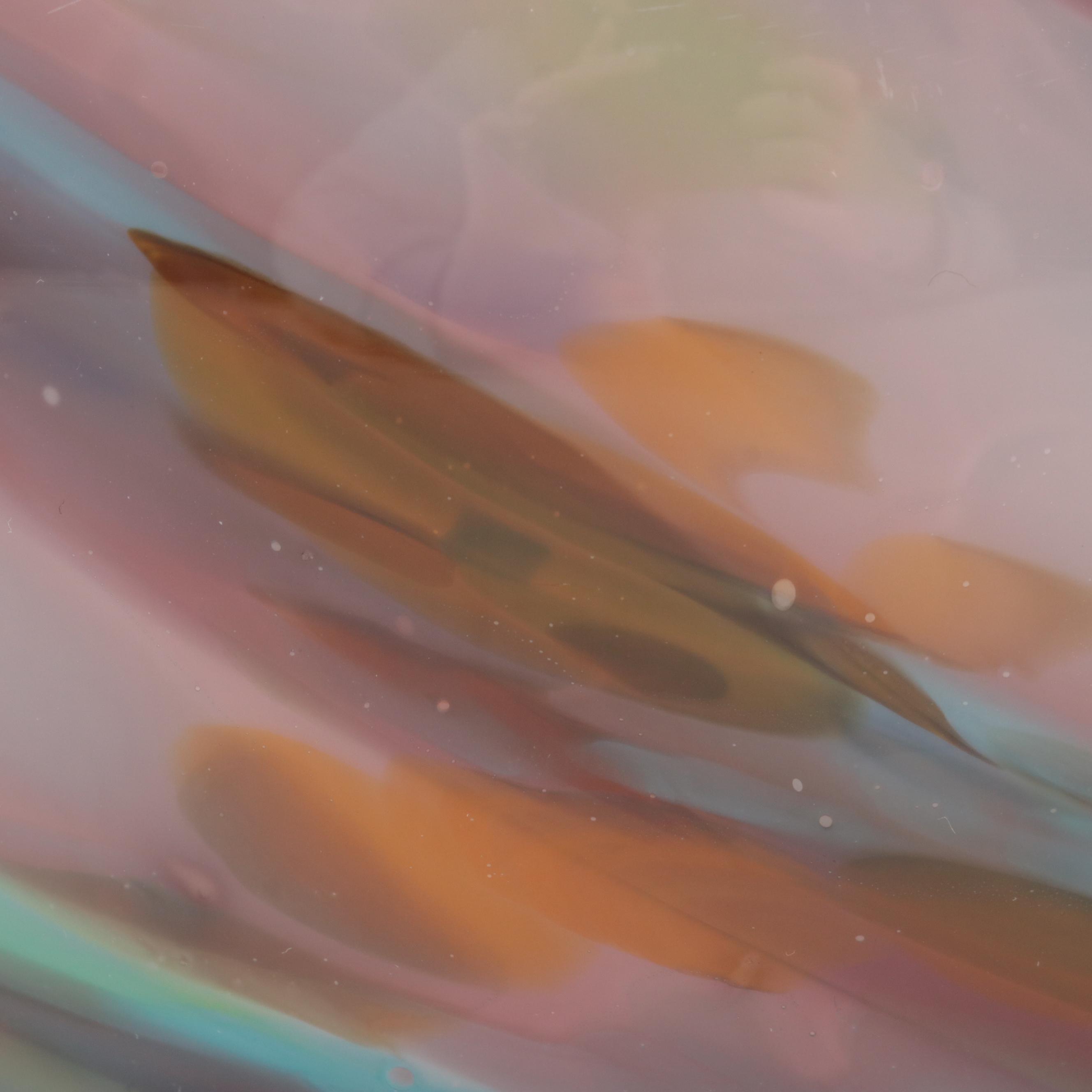 Blown Art Glass Rose Bowl with Art Pottery Bottle Vase